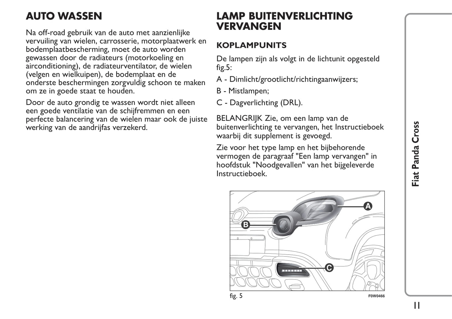 2014-2015 Fiat Panda Cross Bedienungsanleitung | Niederländisch