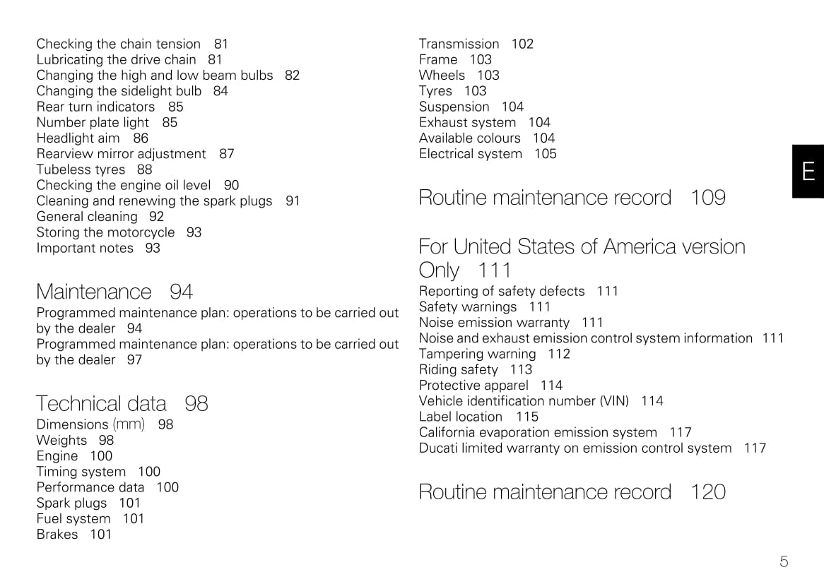 2007-2009 Ducati Superbike 1098/Superbike 1098S/Superbike 1098S Tricolore Gebruikershandleiding | Engels
