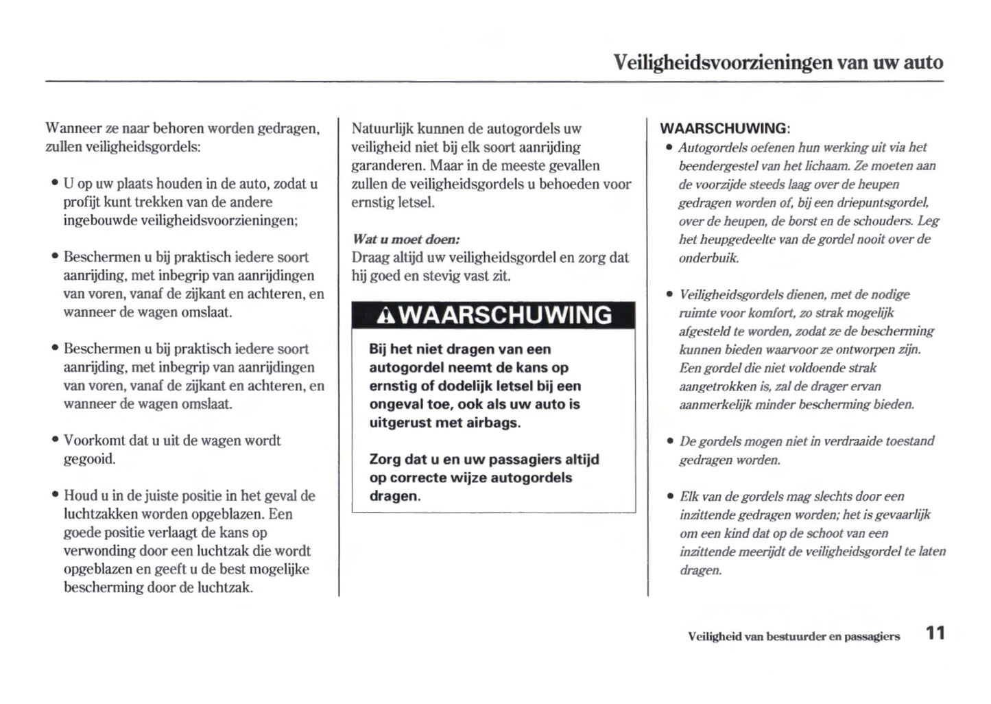 2006-2007 Honda FR-V Owner's Manual | Dutch
