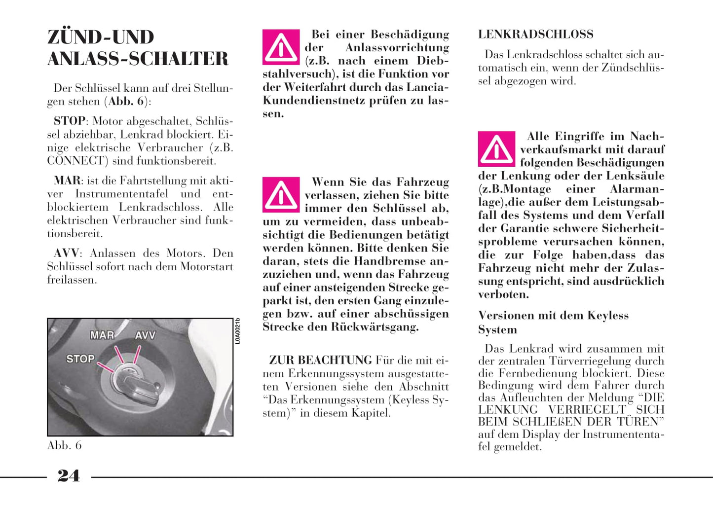 2002-2008 Lancia Thesis Owner's Manual | German