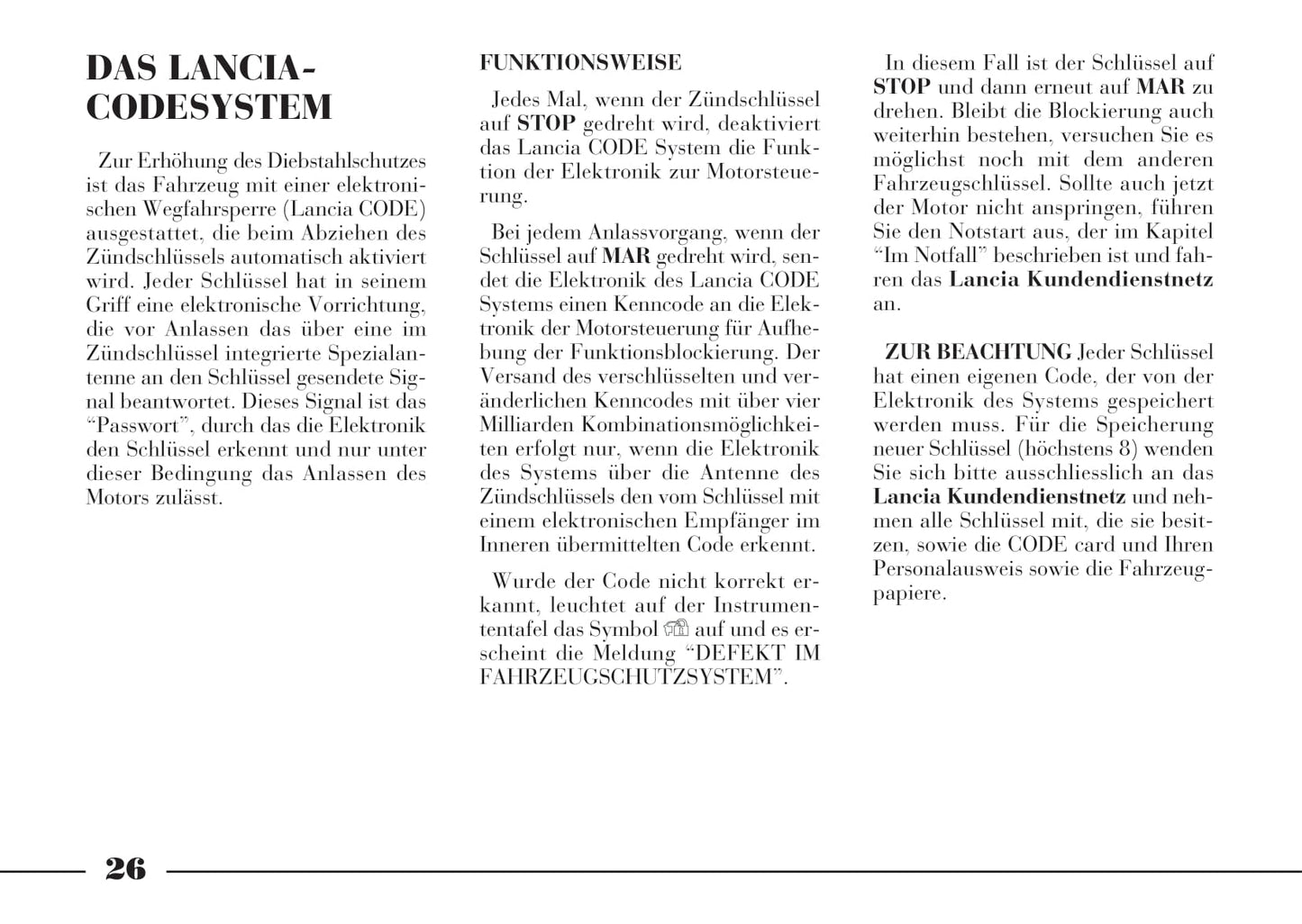 2002-2008 Lancia Thesis Owner's Manual | German