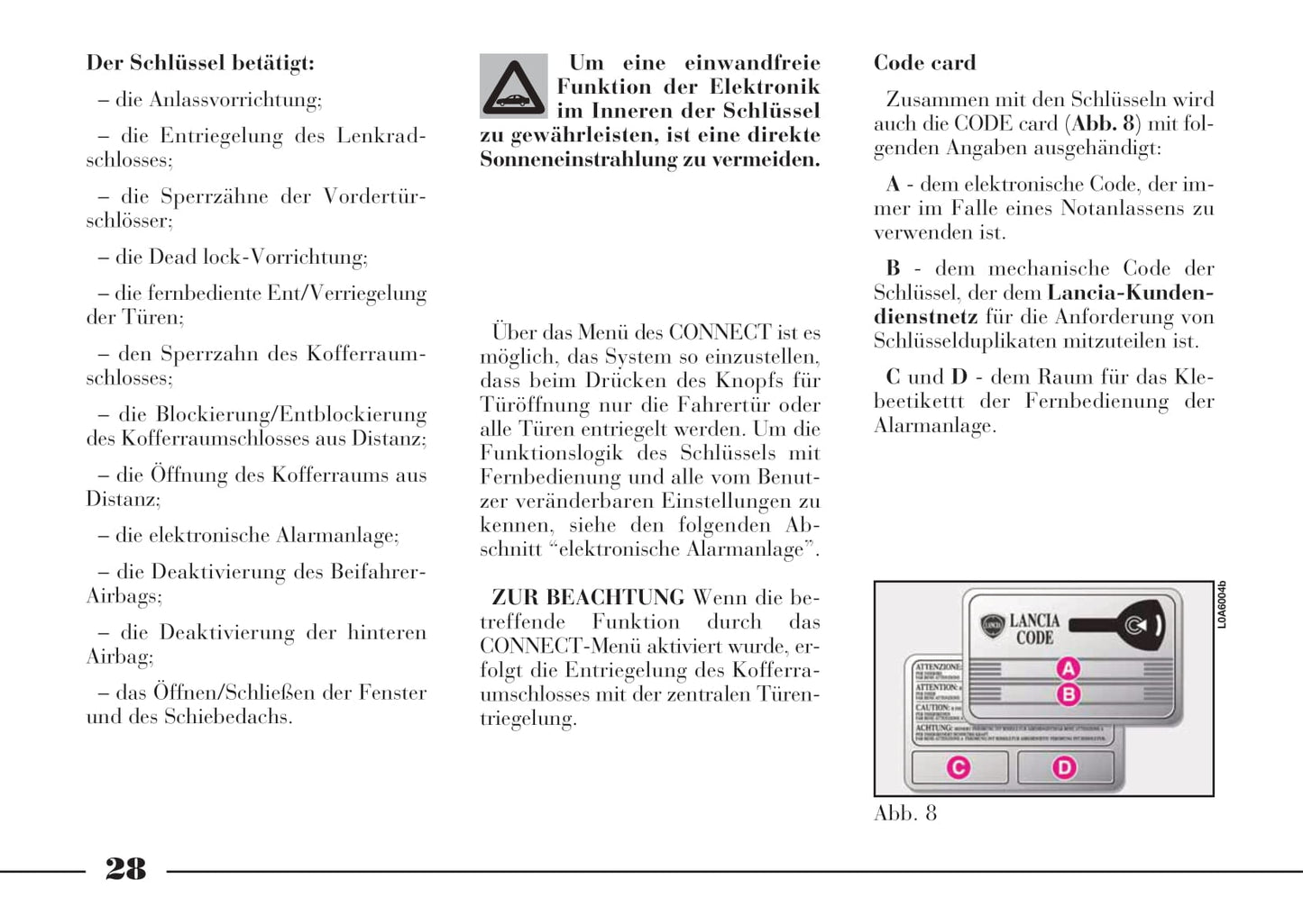 2002-2008 Lancia Thesis Owner's Manual | German
