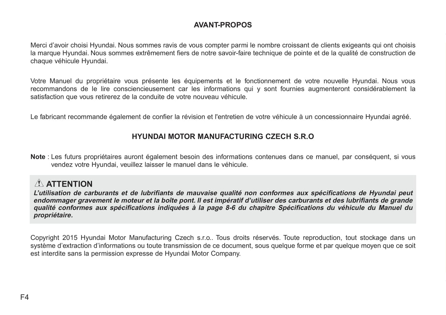 2015-2016 Hyundai i30 Owner's Manual | French