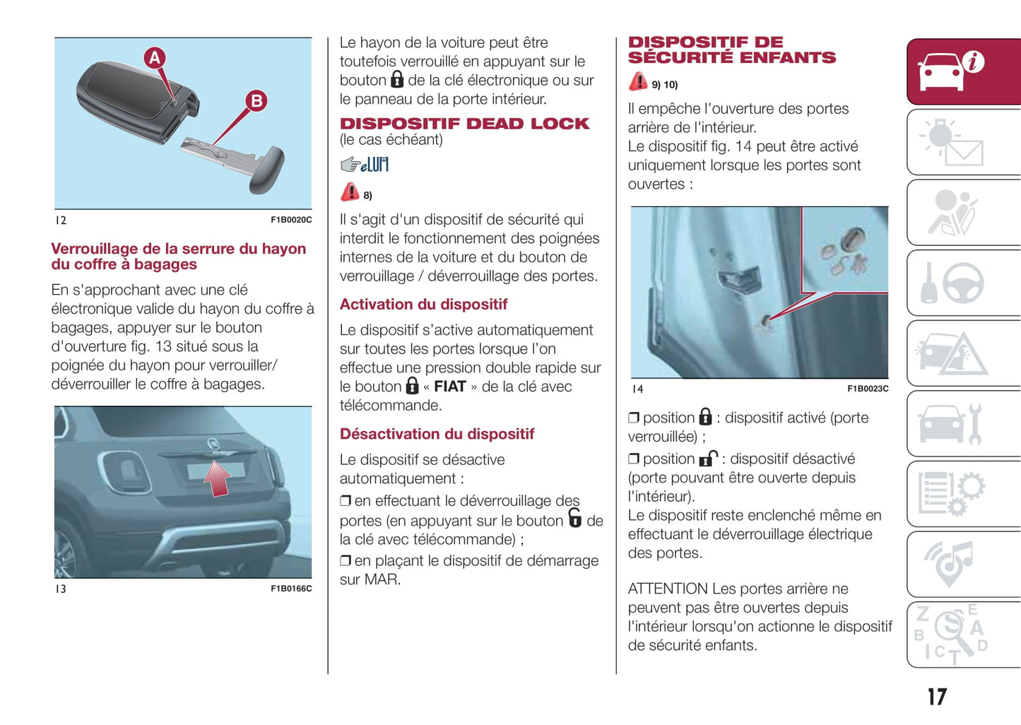 2016-2017 Fiat 500X Bedienungsanleitung | Französisch