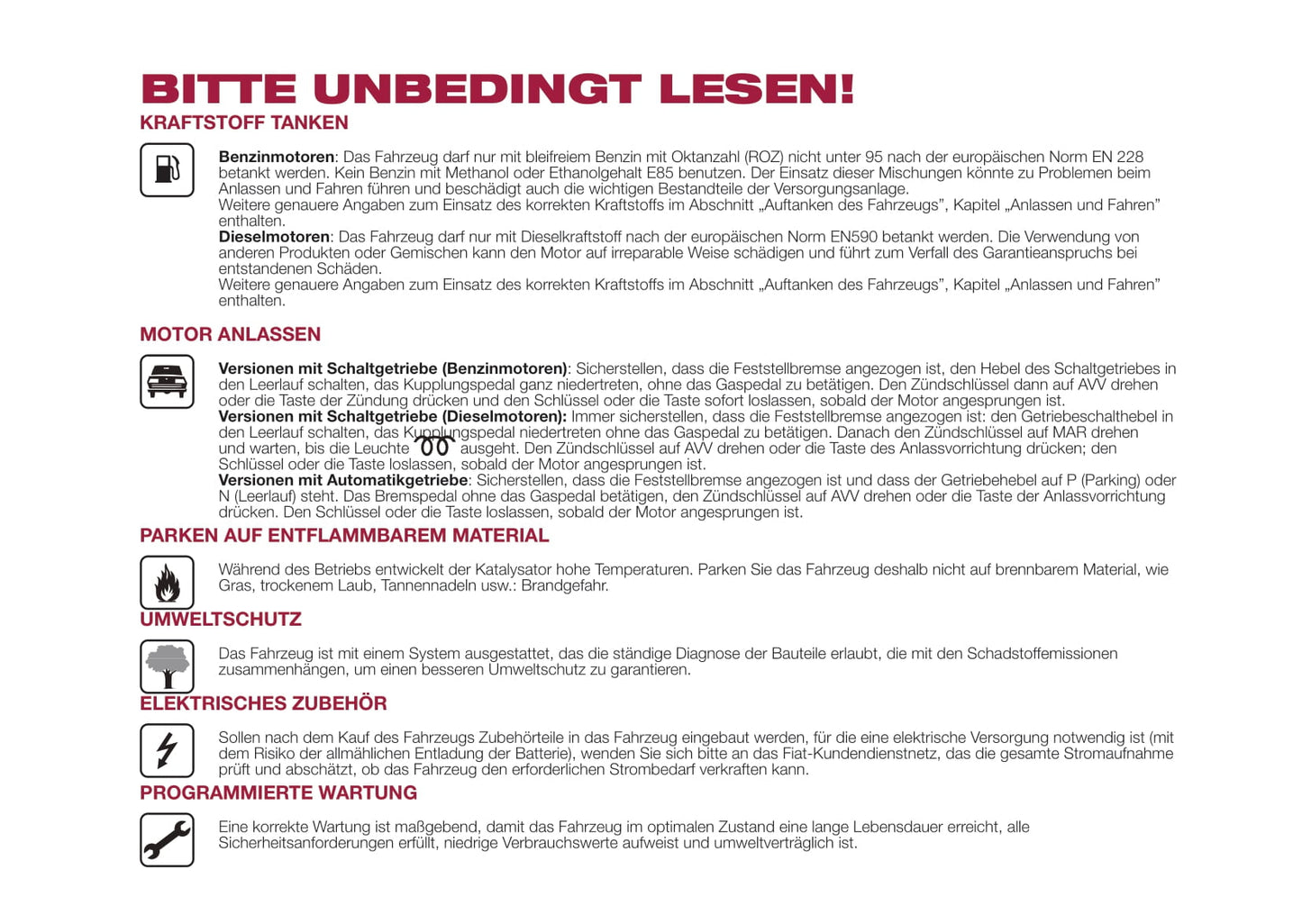 2016-2017 Fiat 500X Owner's Manual | German