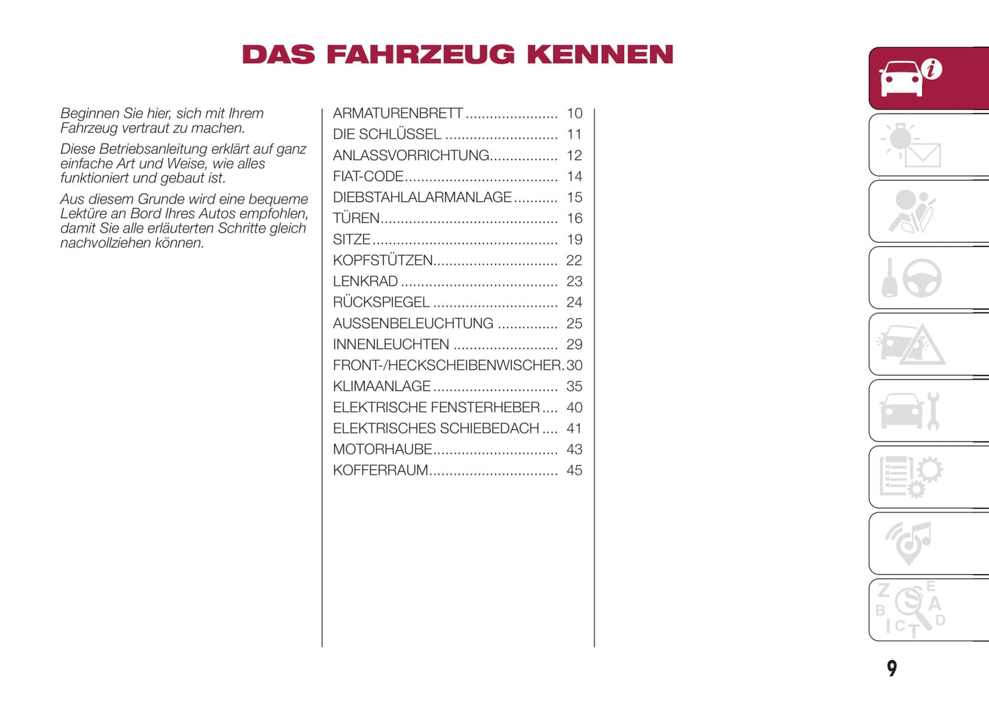 2016-2017 Fiat 500X Owner's Manual | German