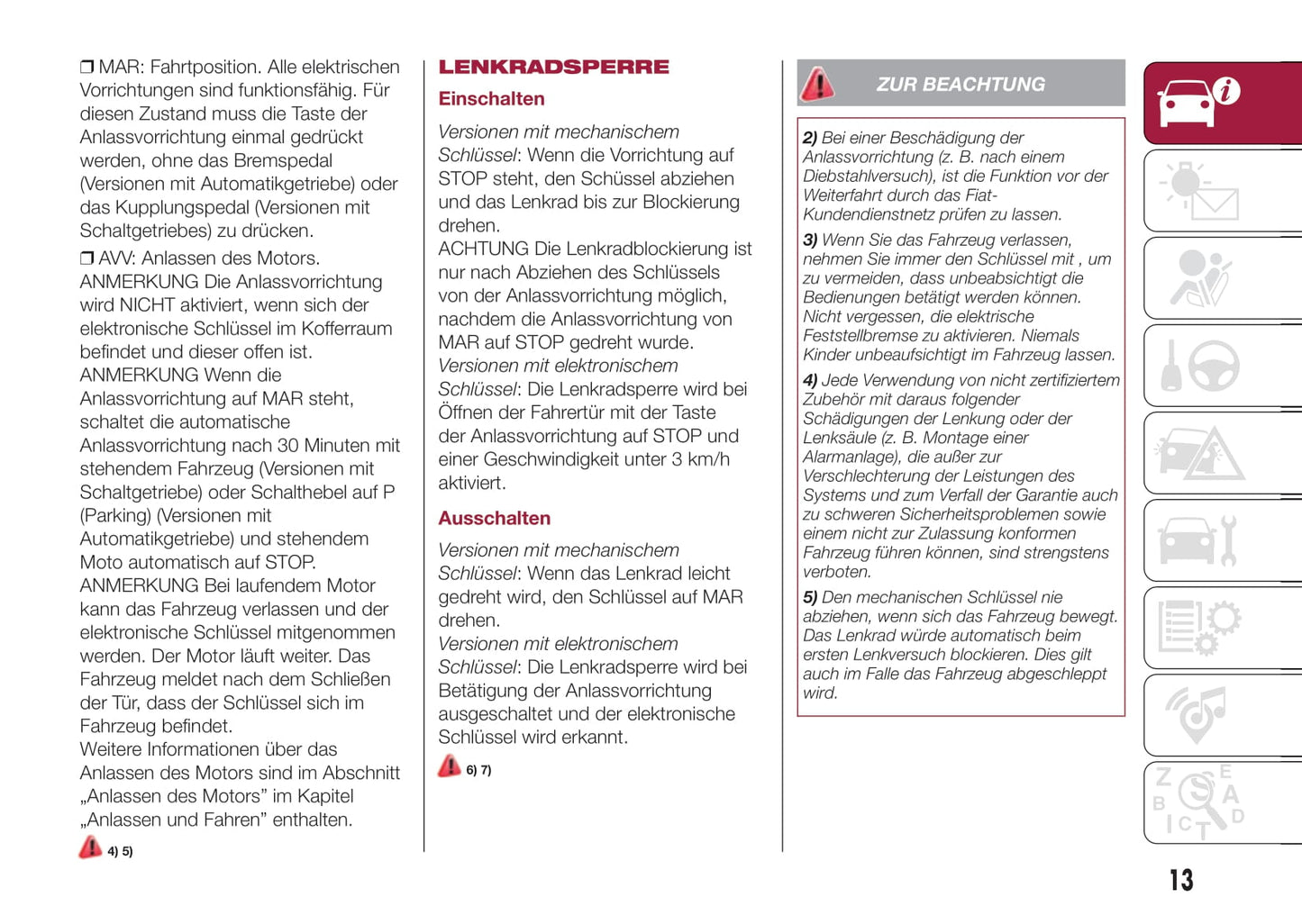 2016-2017 Fiat 500X Owner's Manual | German