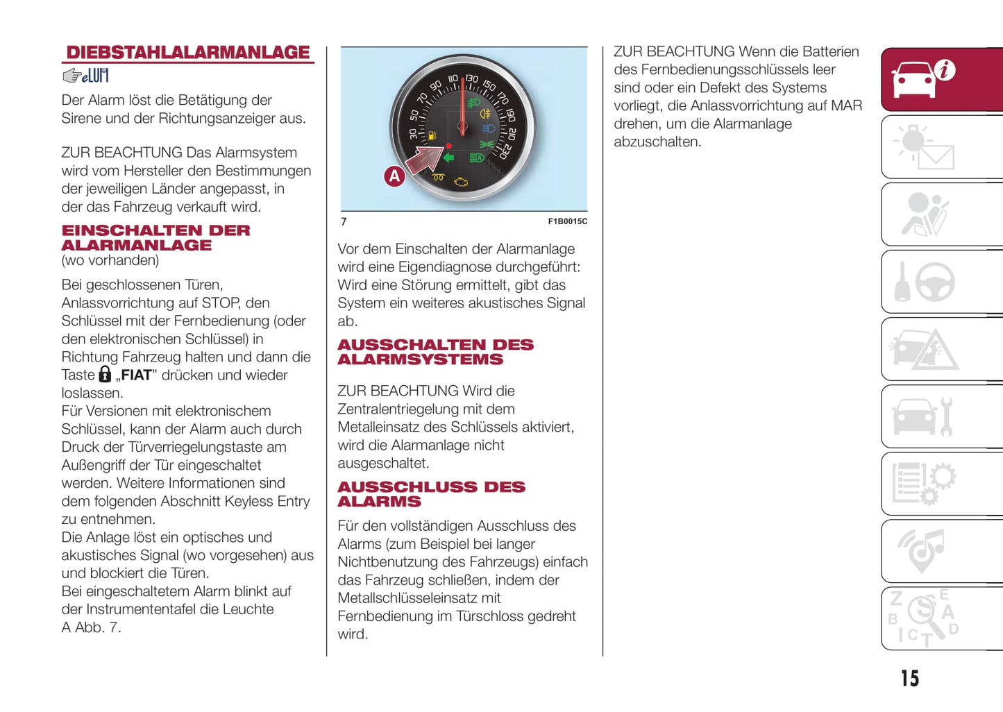 2016-2017 Fiat 500X Owner's Manual | German