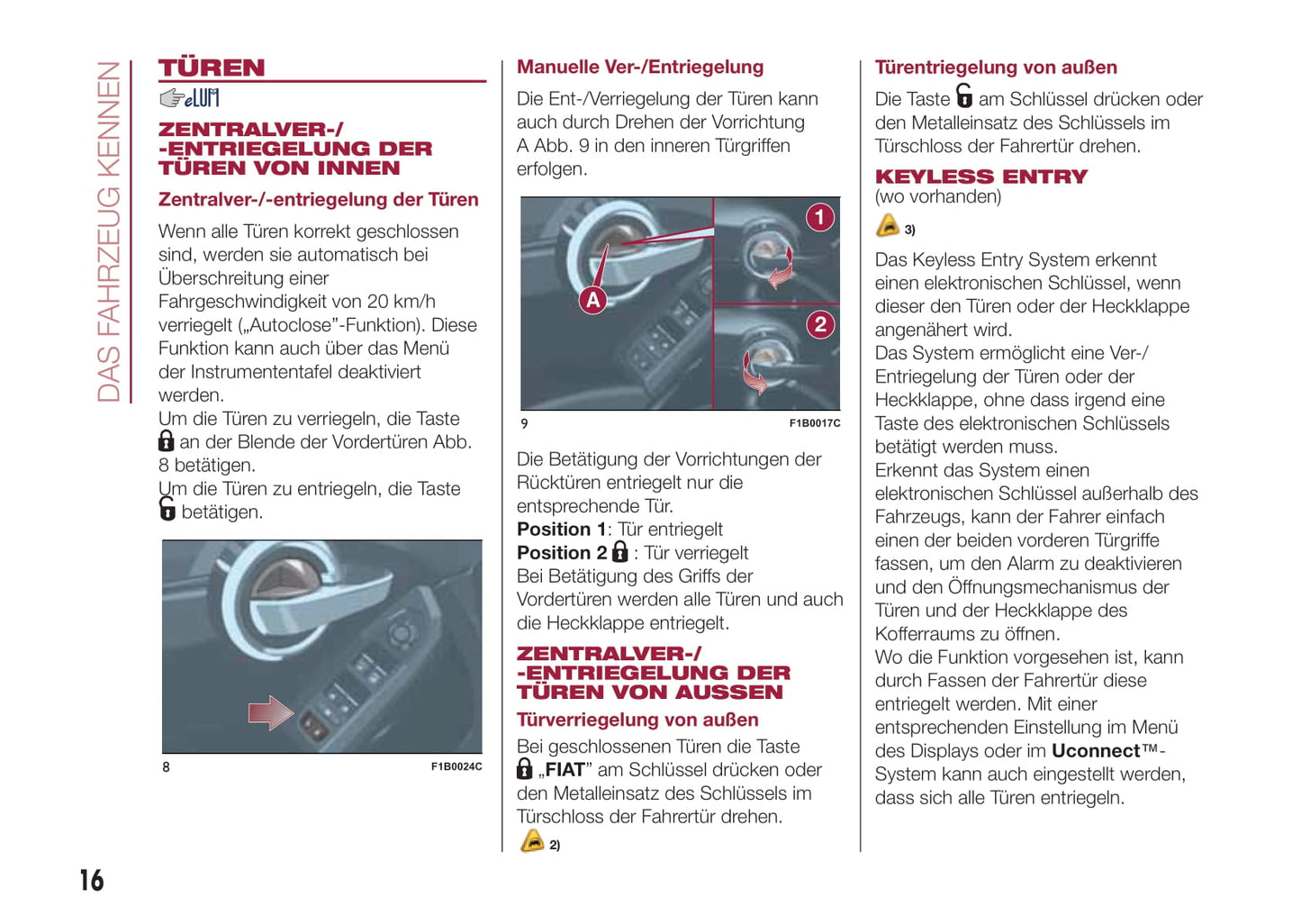 2016-2017 Fiat 500X Owner's Manual | German