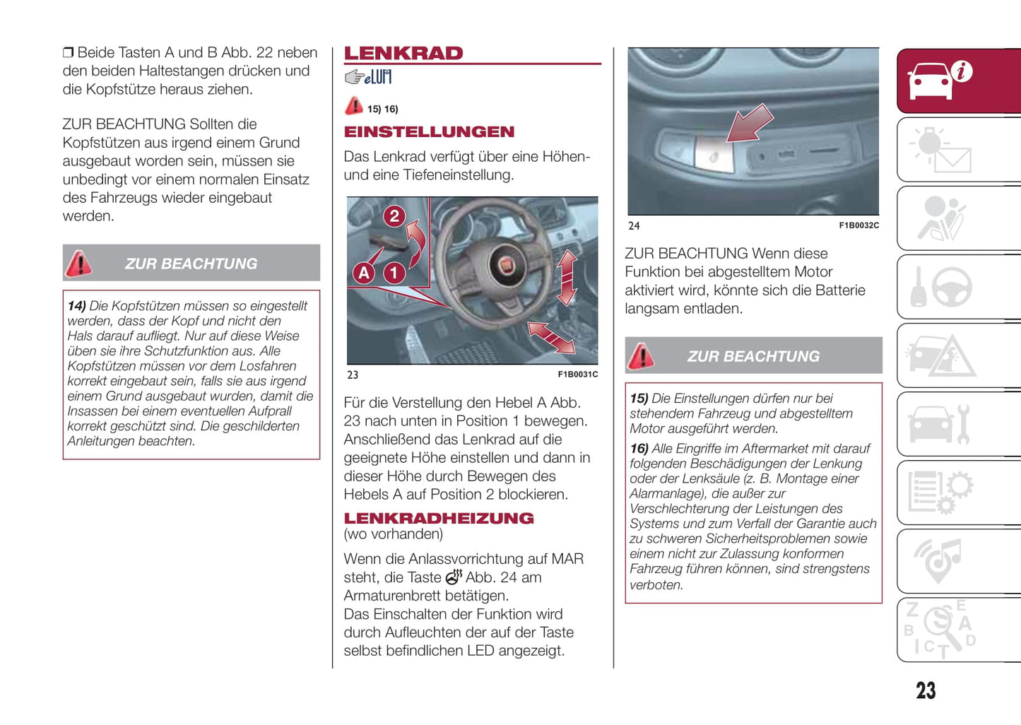 2016-2017 Fiat 500X Owner's Manual | German