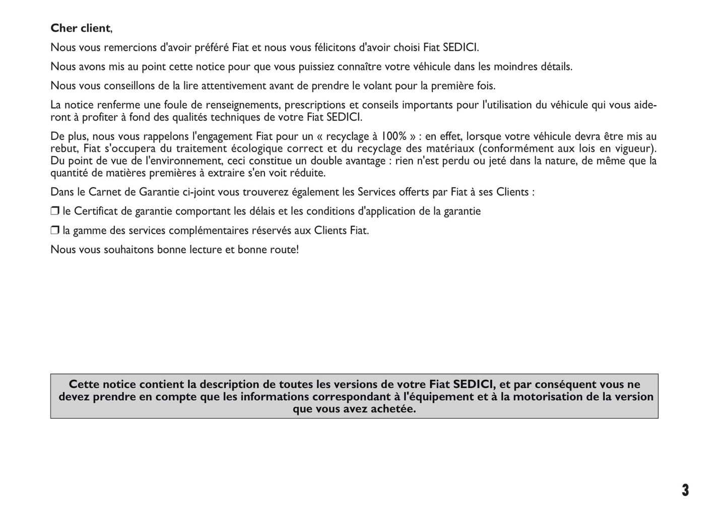 2012-2013 Fiat Sedici Manuel du propriétaire | Français