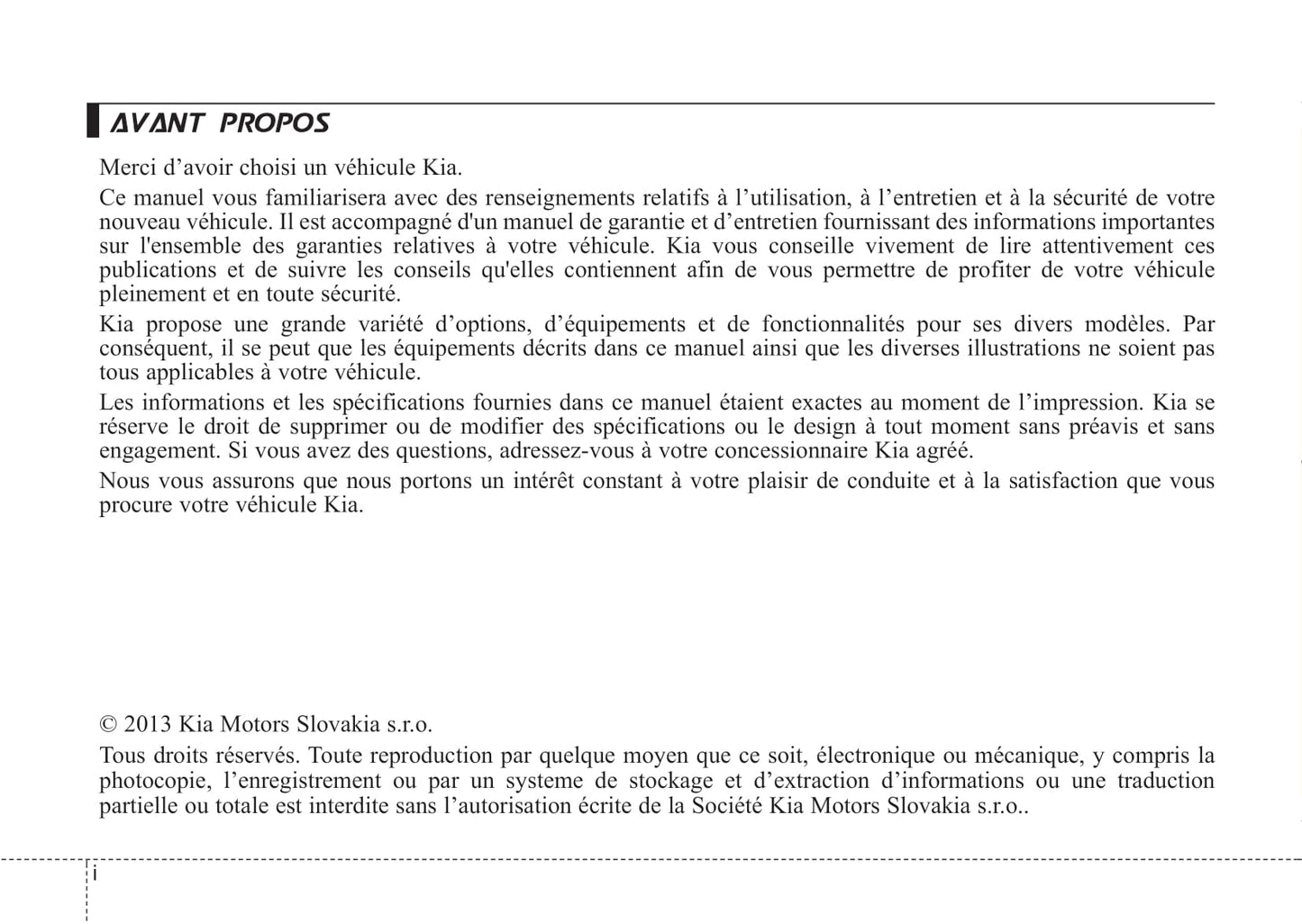 2009-2015 Kia Venga Manuel du propriétaire | Français