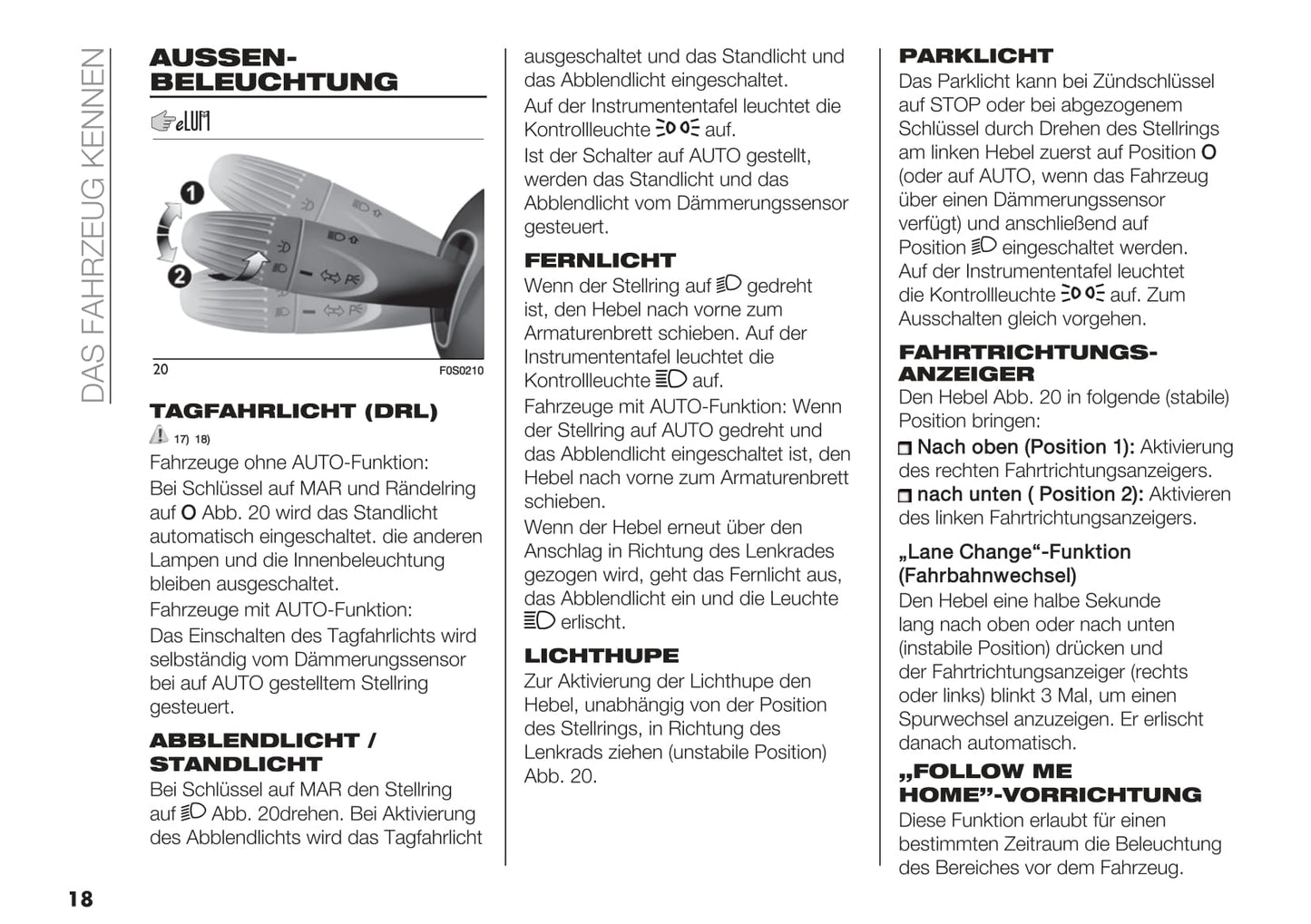 2020-2021 Fiat 500/500C Hybrid Bedienungsanleitung | Deutsch