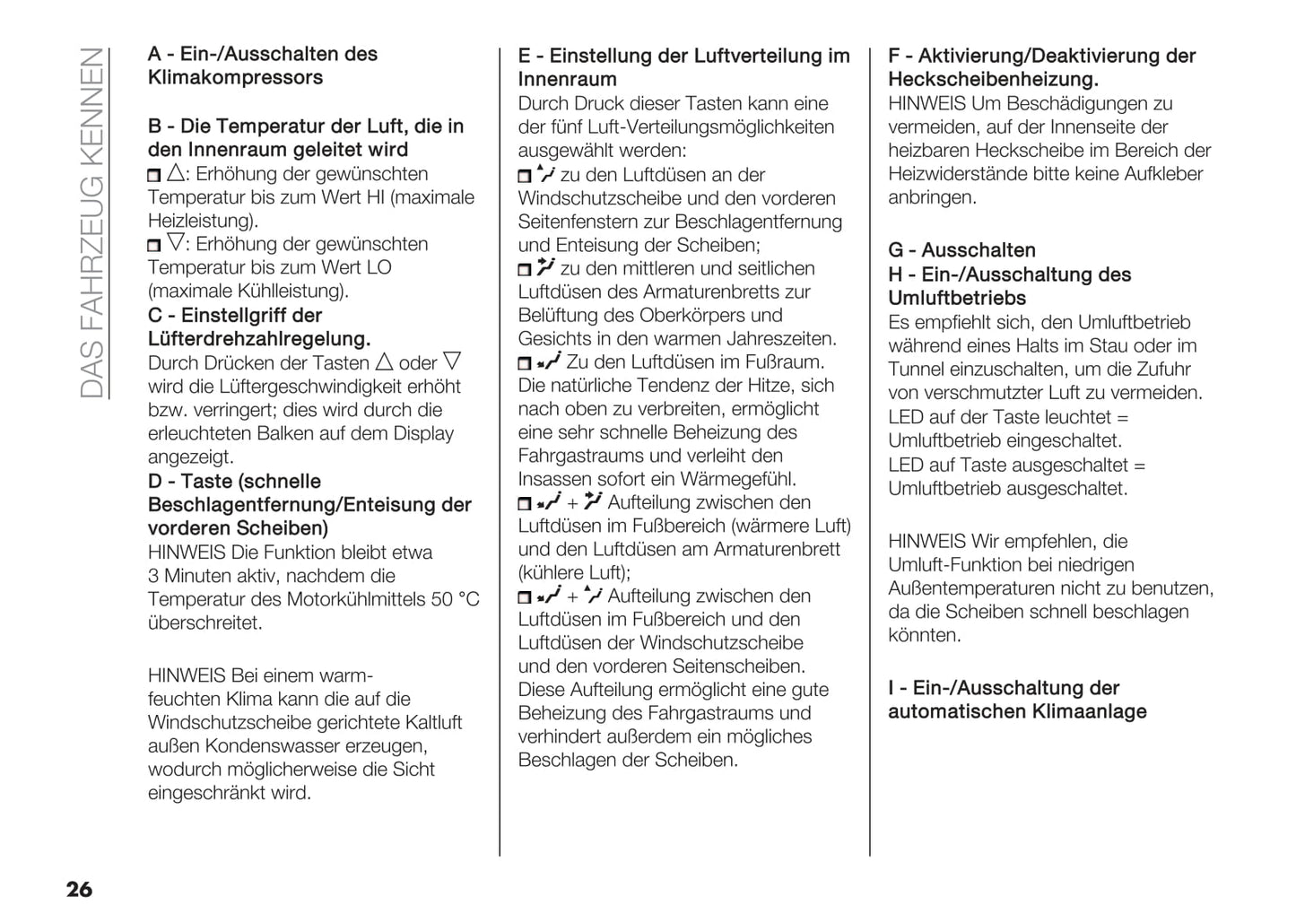 2020-2021 Fiat 500/500C Hybrid Bedienungsanleitung | Deutsch