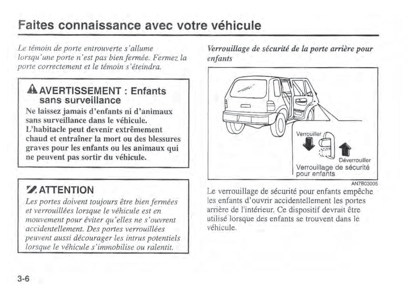 1993-2002 Kia Sportage Manuel du propriétaire | Français