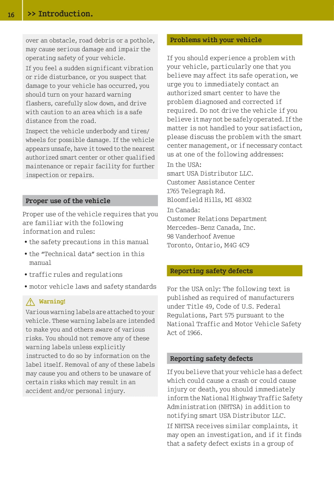 2007-2010 Smart Fortwo Owner's Manual | English