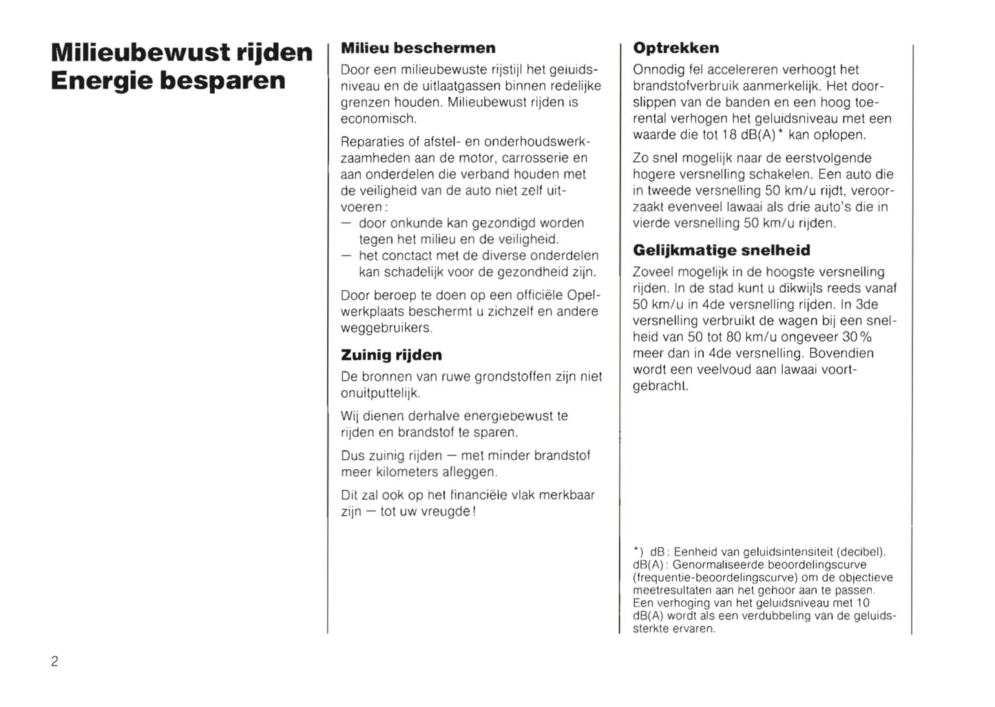 1988-1992 Opel Vectra Owner's Manual | Dutch
