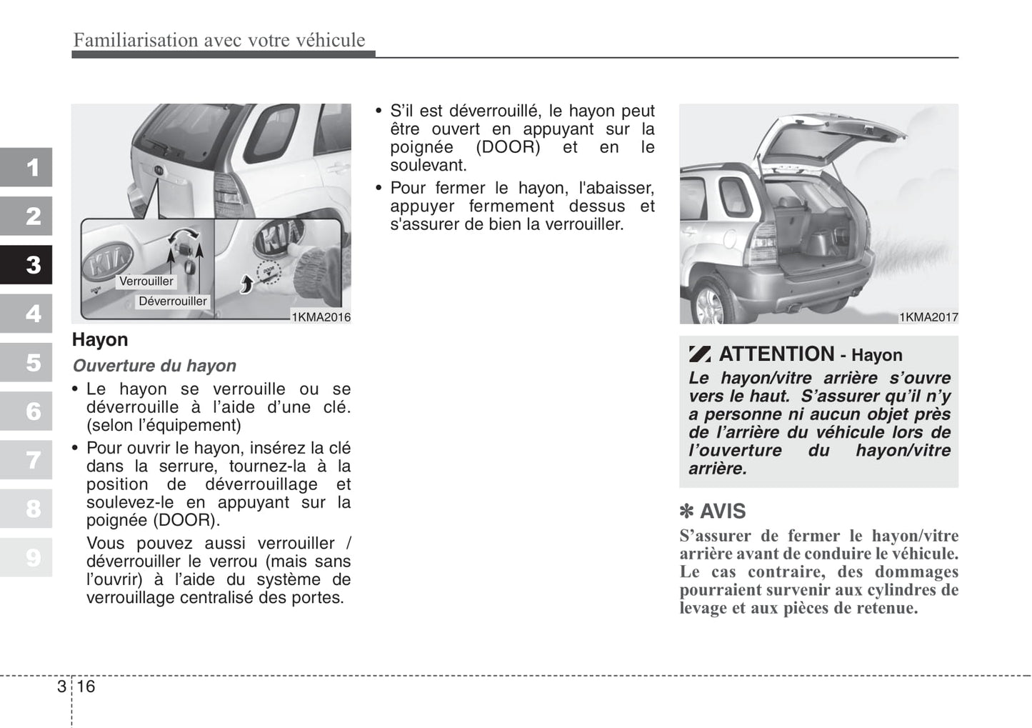2007-2008 Kia Sportage Manuel du propriétaire | Français