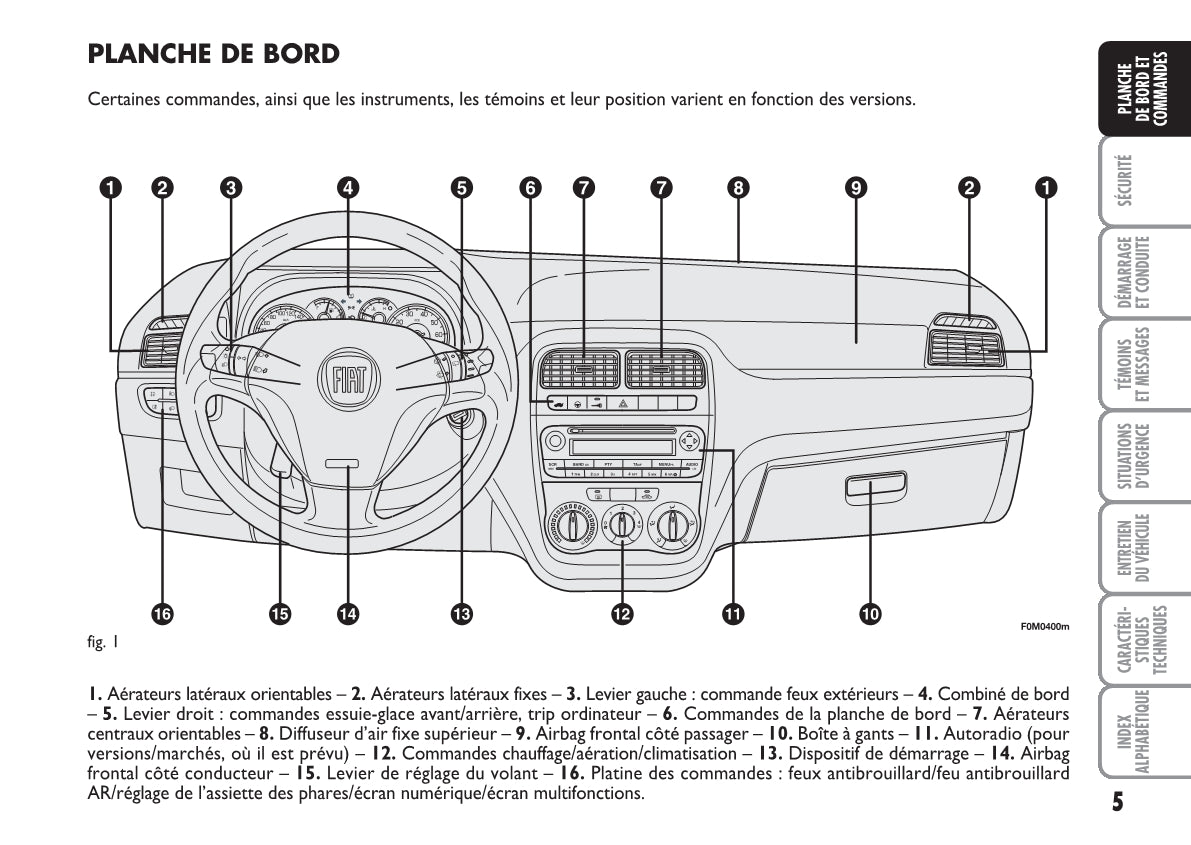 2010-2011 Fiat Punto/Grande Punto Owner's Manual | French