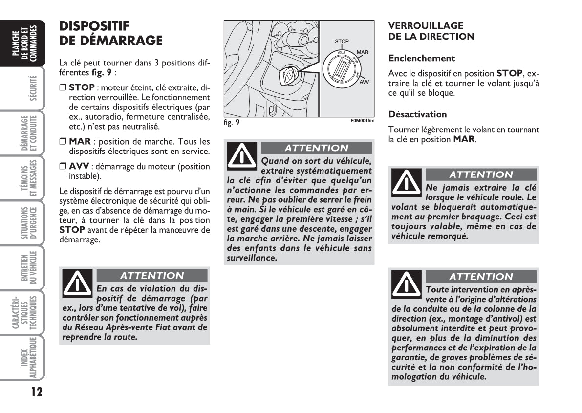 2010-2011 Fiat Punto/Grande Punto Owner's Manual | French
