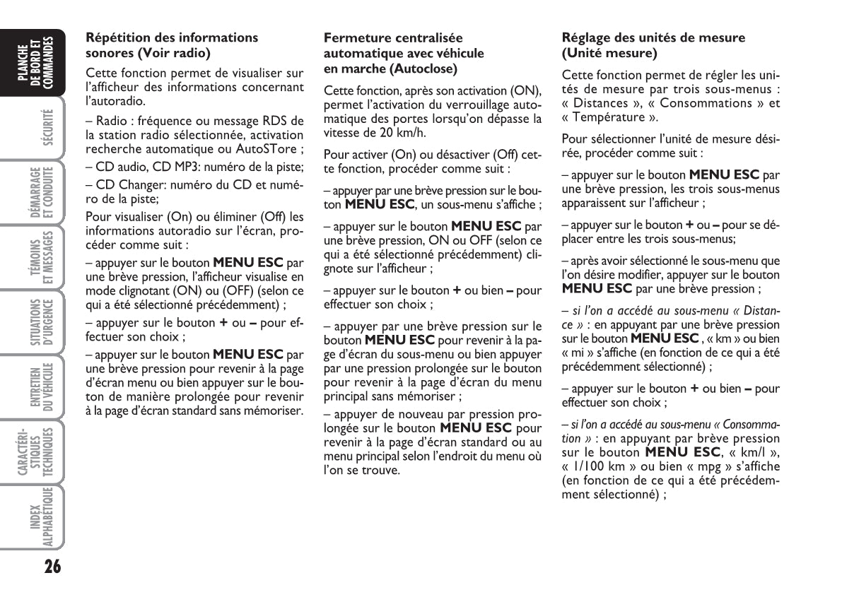 2010-2011 Fiat Punto/Grande Punto Owner's Manual | French
