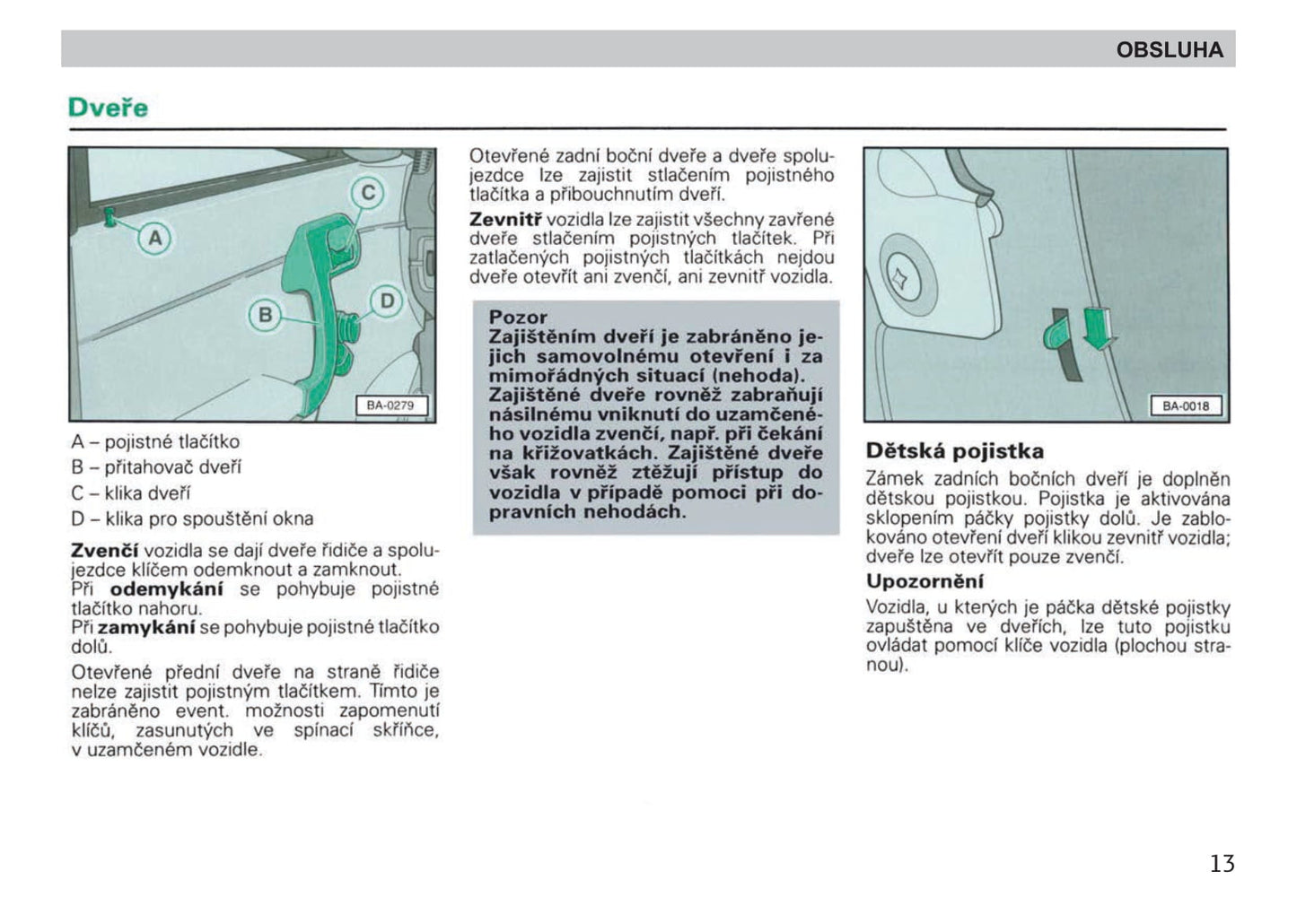 1998-2001 Skoda Felicia Bedienungsanleitung | čeština