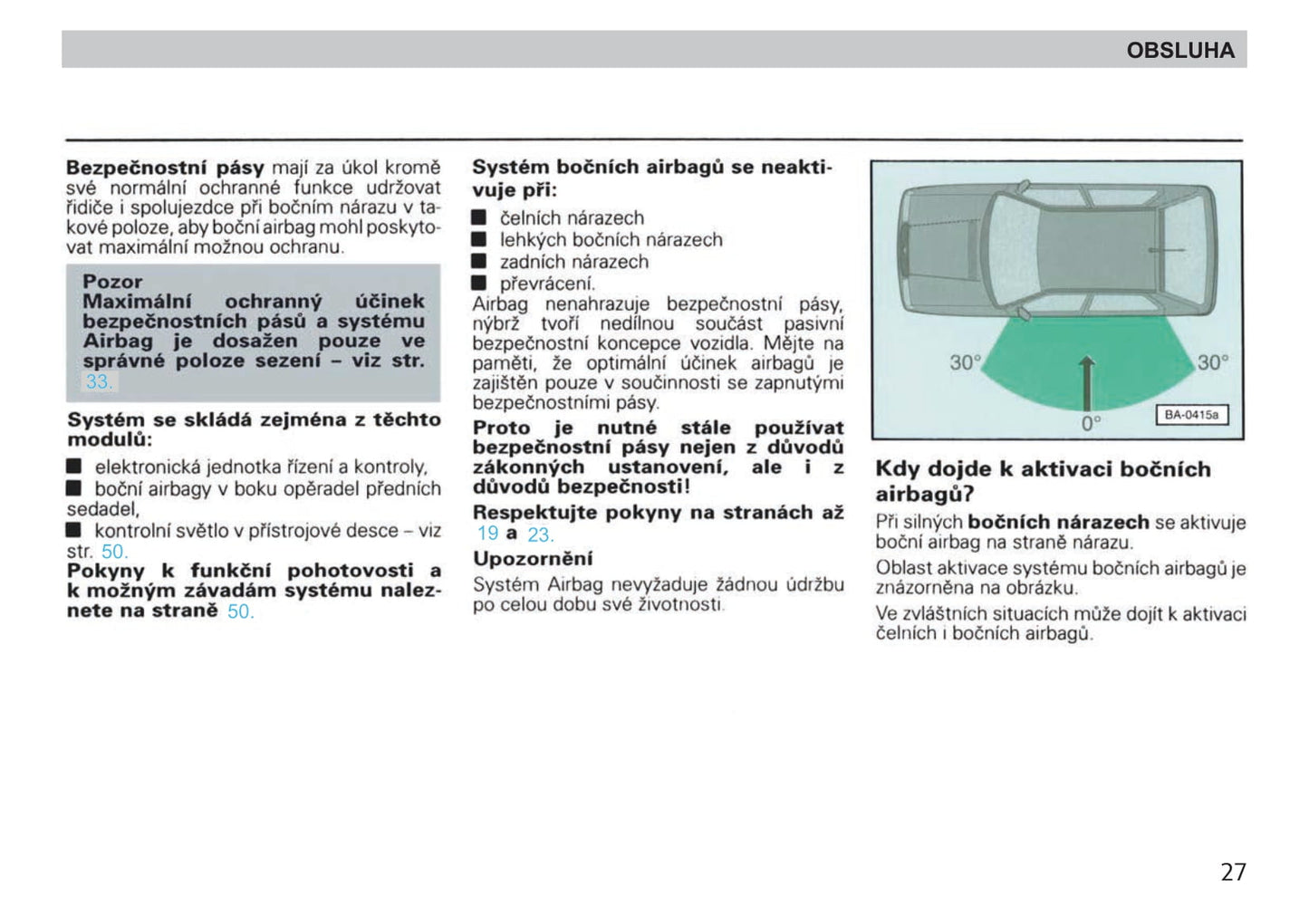 1998-2001 Skoda Felicia Bedienungsanleitung | čeština