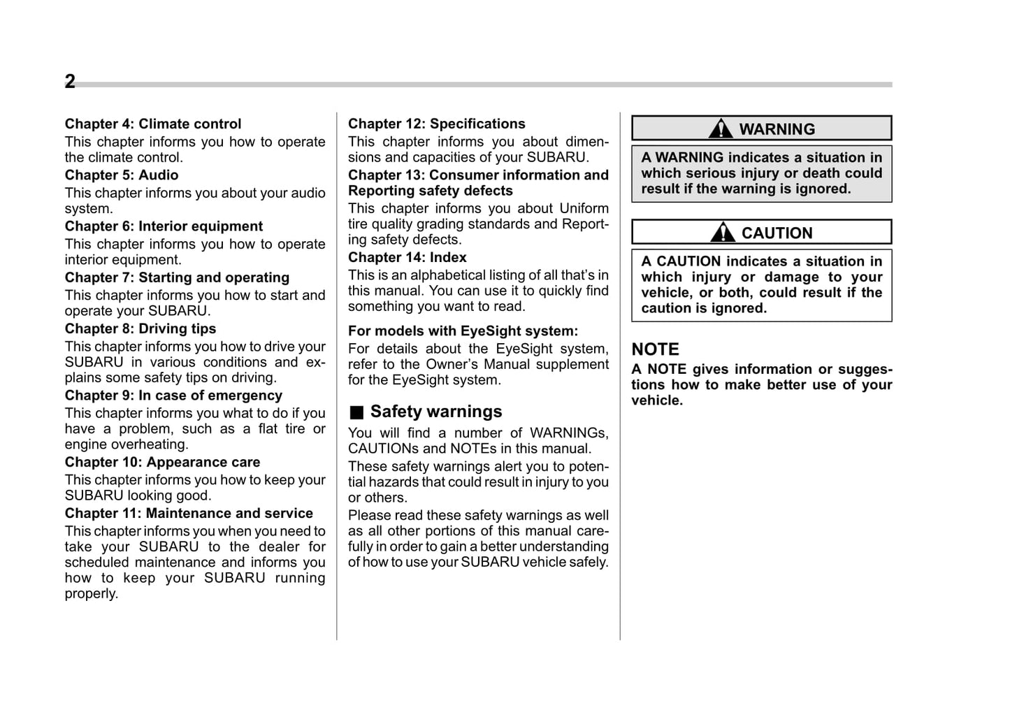 2018 Subaru Crosstrek Gebruikershandleiding | Engels