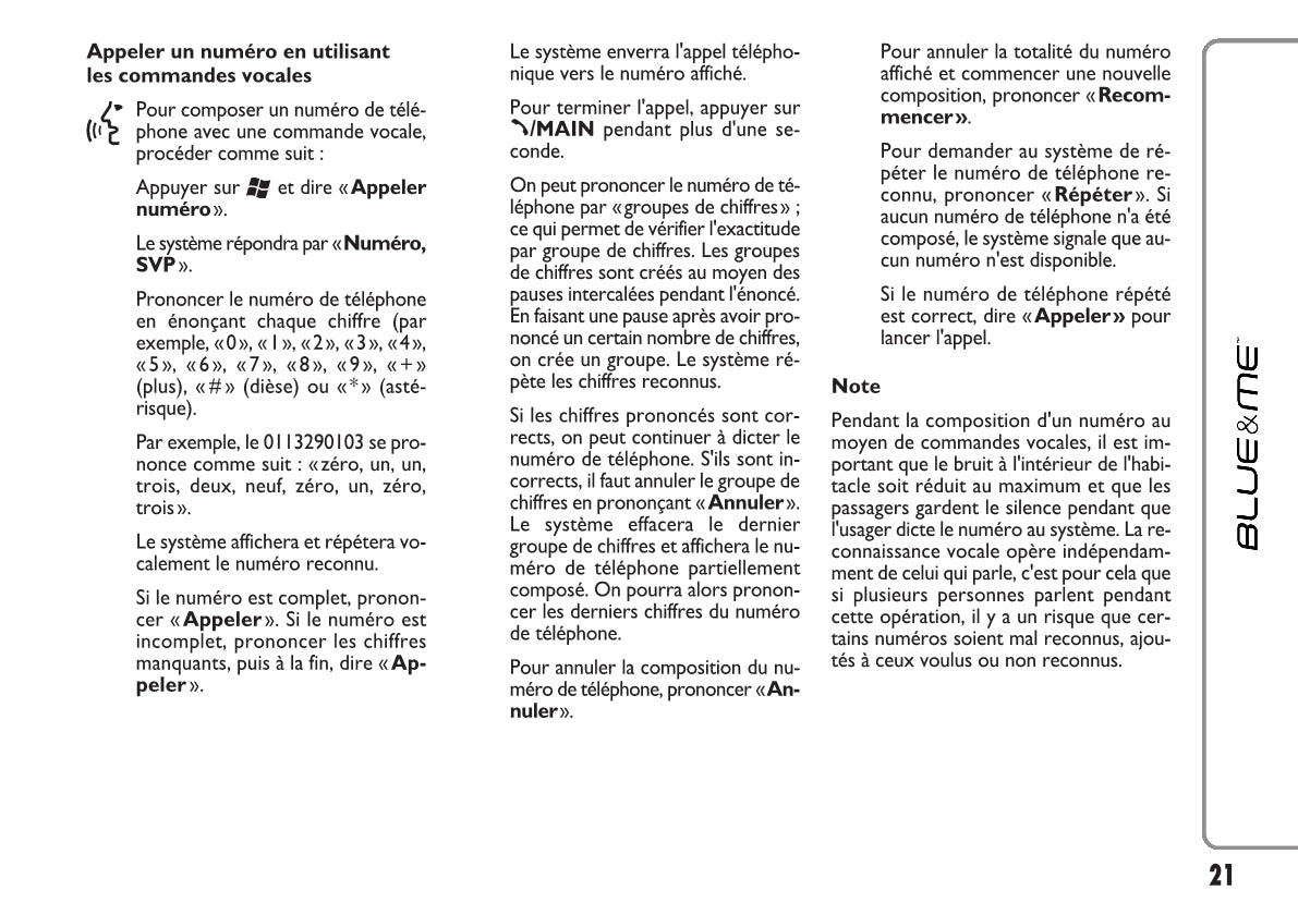 Fiat Qubo Blue&Me Guide d'utilisation 2008 - 2016