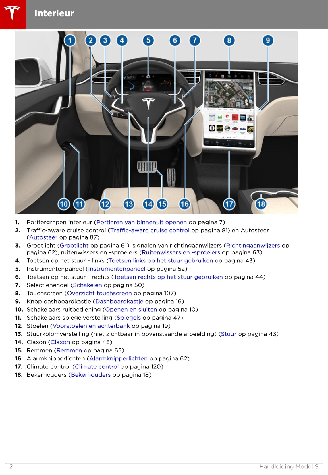 2016-2019 Tesla Model S Owner's Manual | Dutch