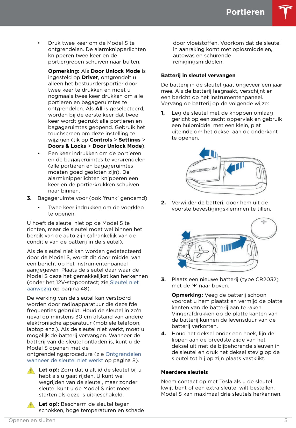 2016-2019 Tesla Model S Owner's Manual | Dutch