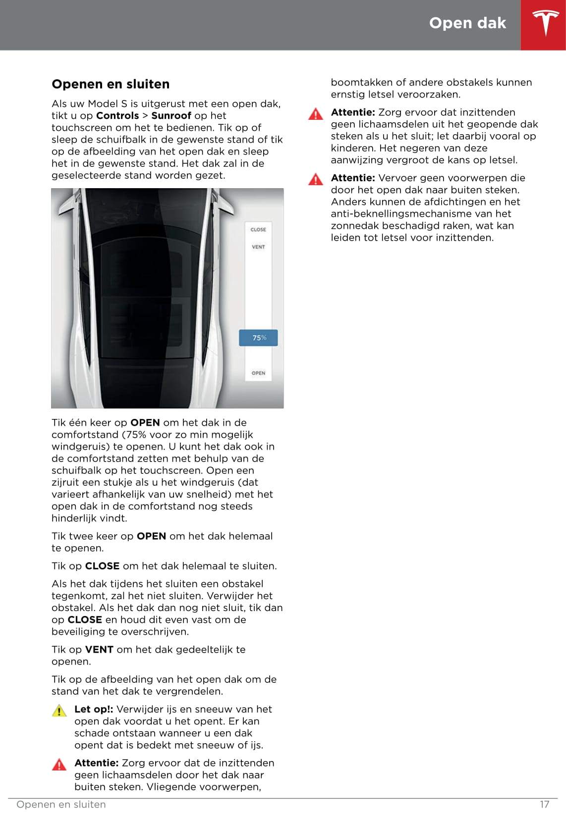 2016-2019 Tesla Model S Owner's Manual | Dutch