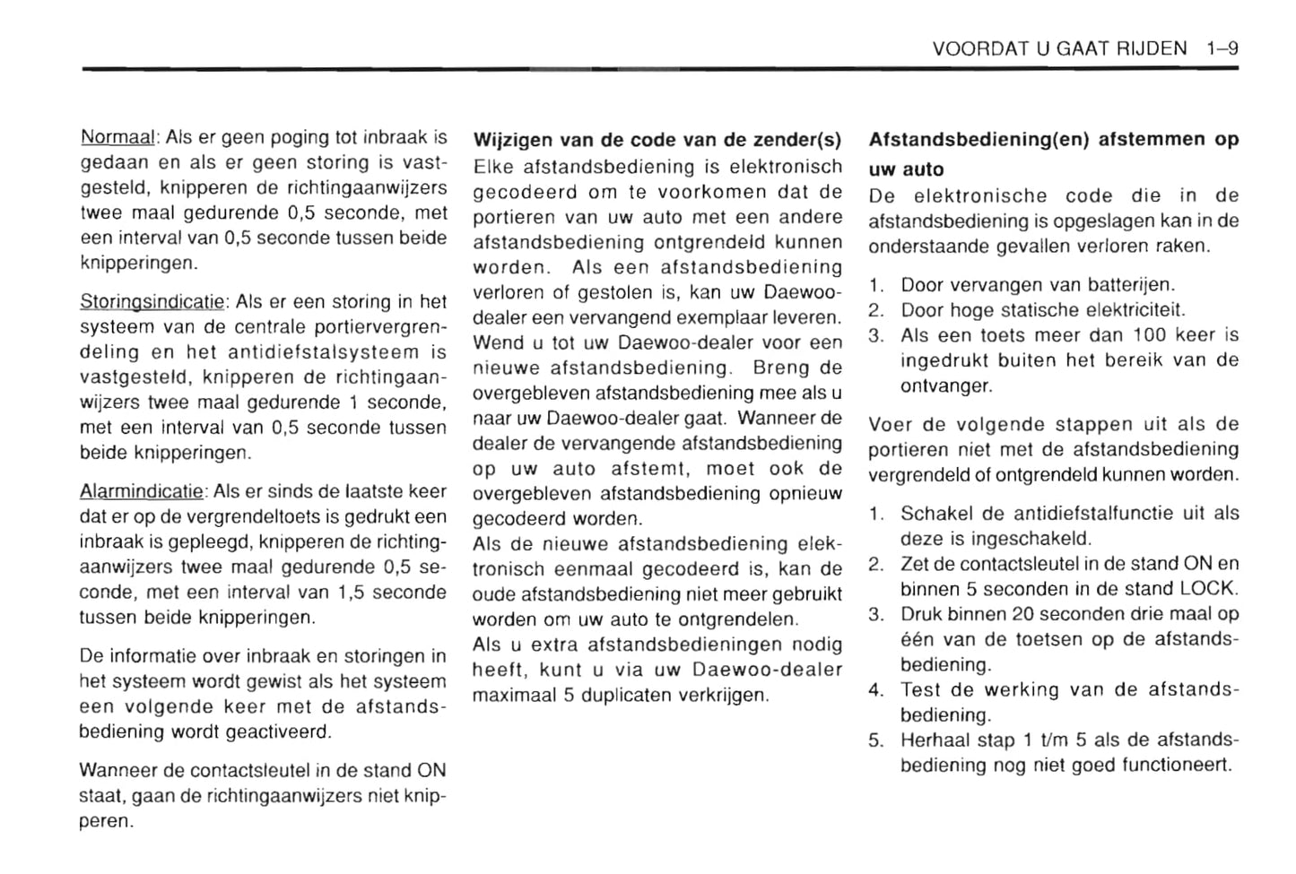 1997-2002 Daewoo Leganza Manuel du propriétaire | Néerlandais