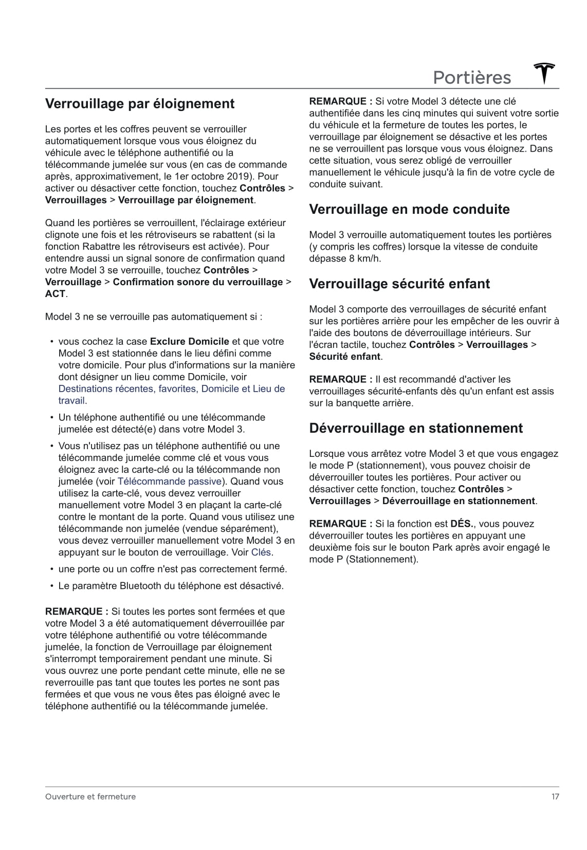2020 Tesla Model 3 Owner's Manual | French