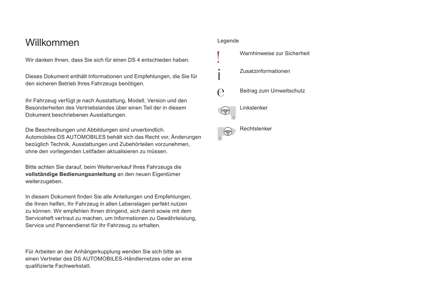 2015-2018 DS DS 4 Manuel du propriétaire | Allemand