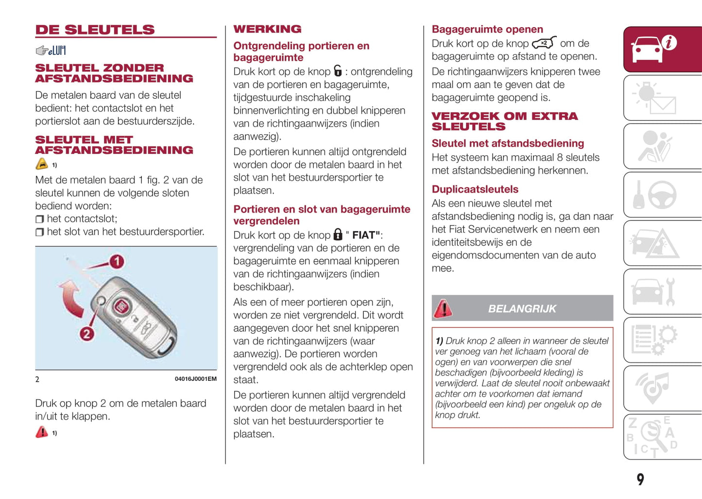 2016-2017 Fiat Tipo 4 Doors Owner's Manual | Dutch