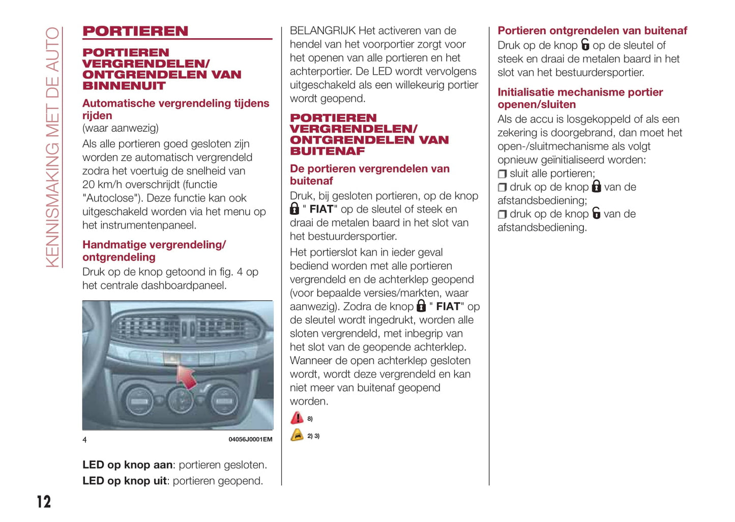 2016-2017 Fiat Tipo 4 Doors Owner's Manual | Dutch