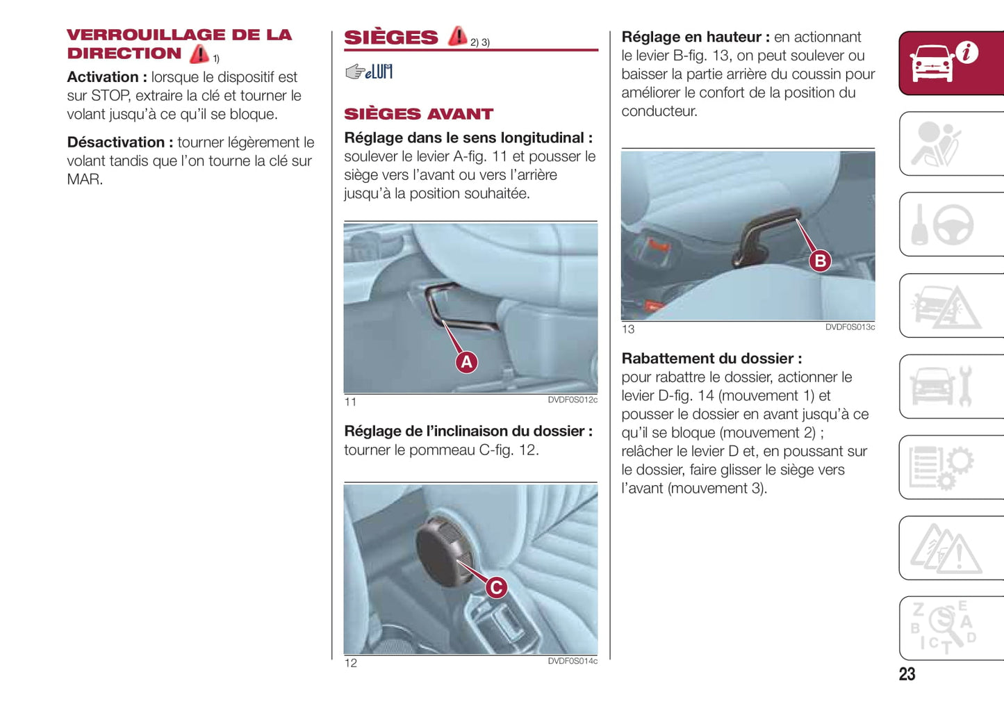 2015-2016 Fiat 500/500C Owner's Manual | French