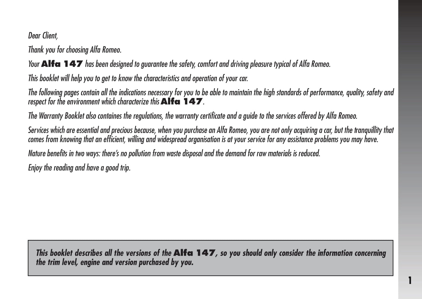 2007-2010 Alfa Romeo 147 Manuel du propriétaire | Anglais