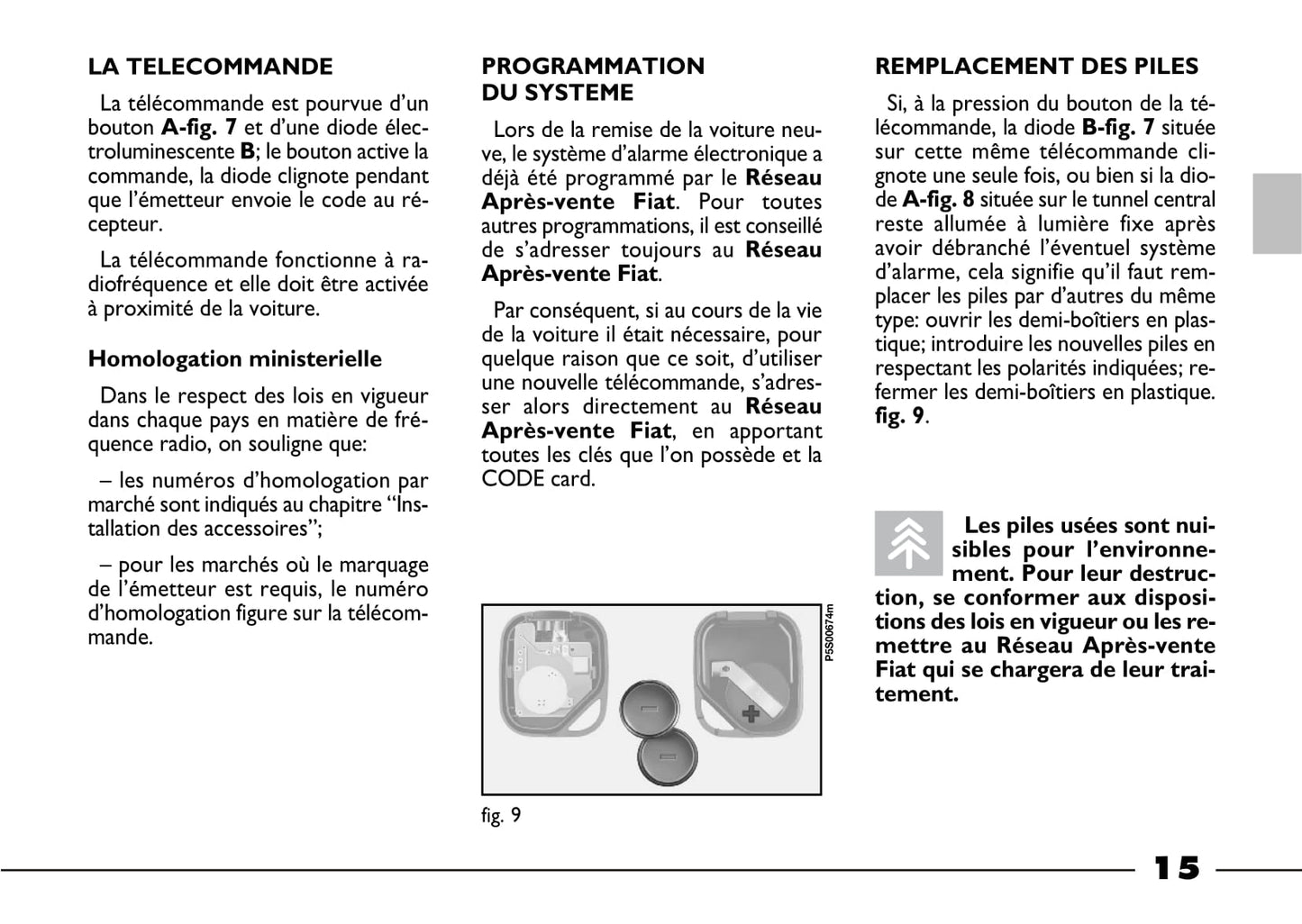 2003-2004 Fiat Barchetta Owner's Manual | French