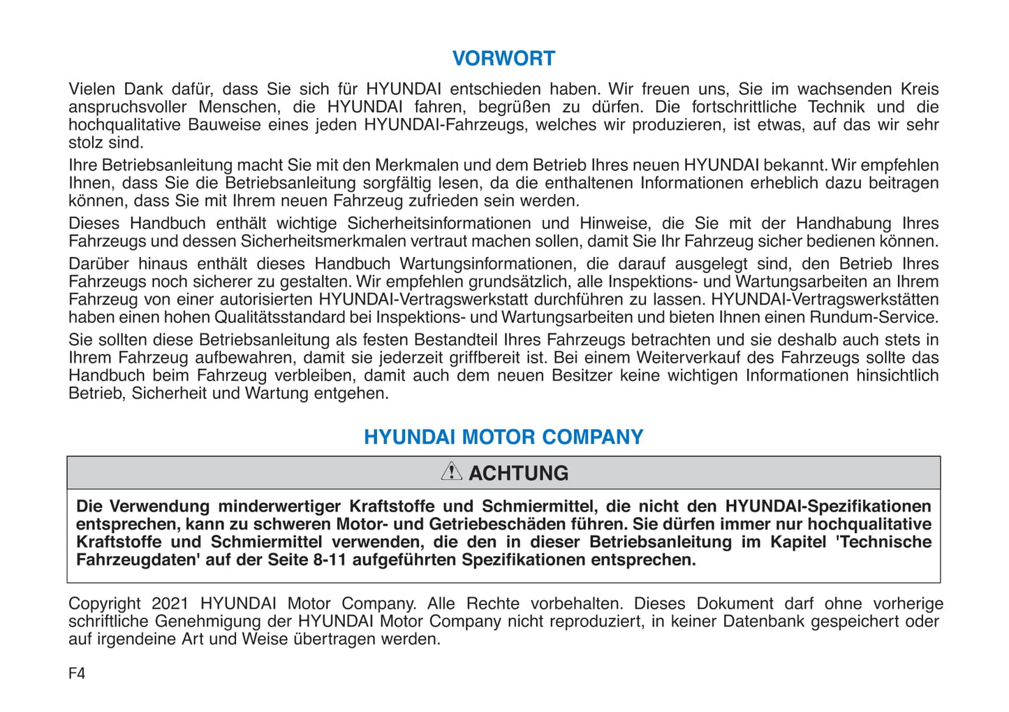 2021 Hyundai i30 Manuel du propriétaire | Allemand