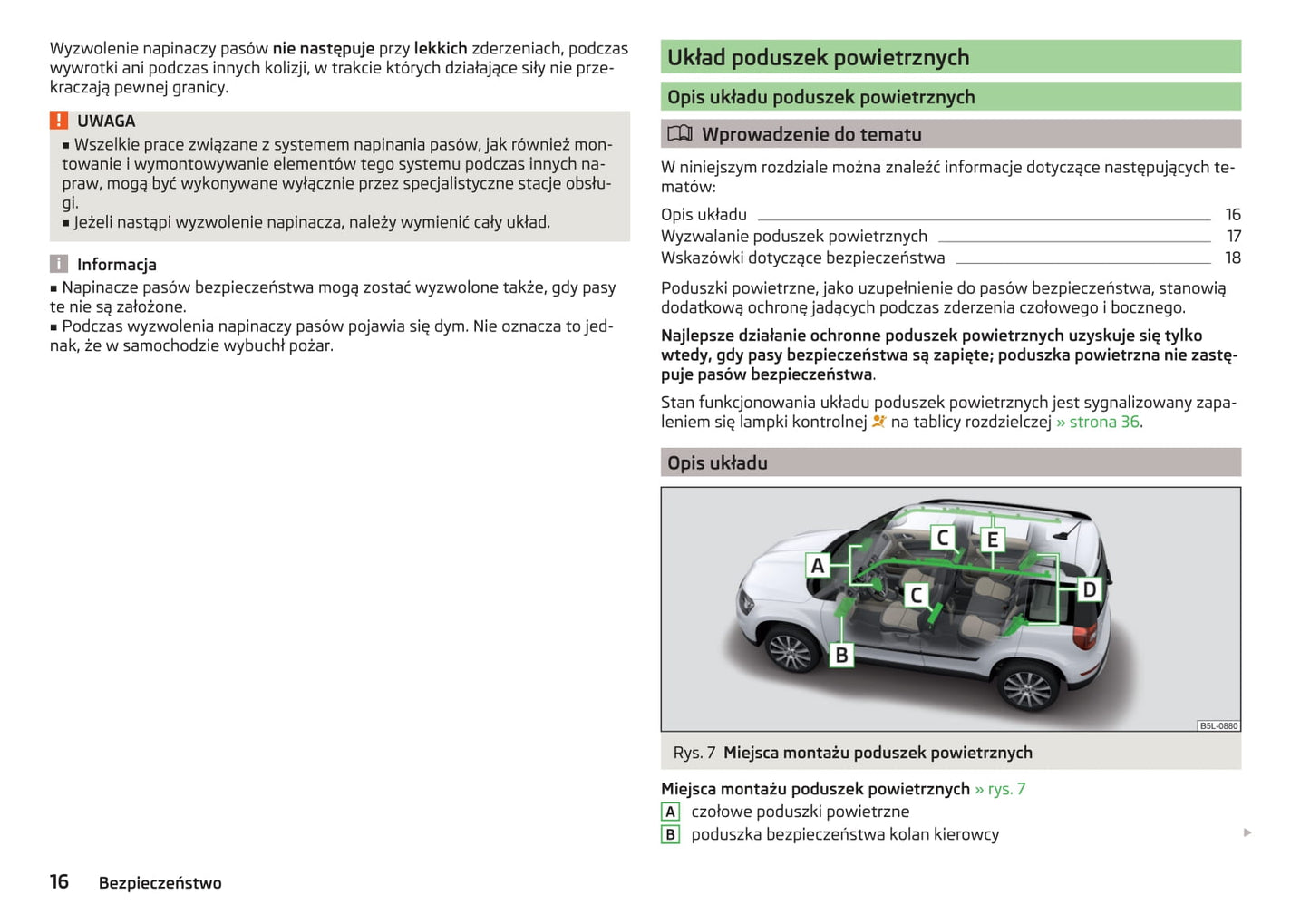 2013-2018 Skoda Yeti Manuel du propriétaire | Polonais