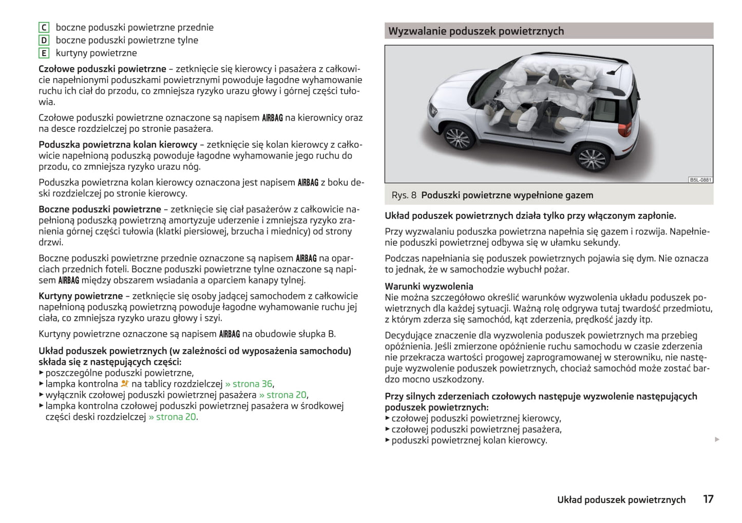 2013-2018 Skoda Yeti Manuel du propriétaire | Polonais