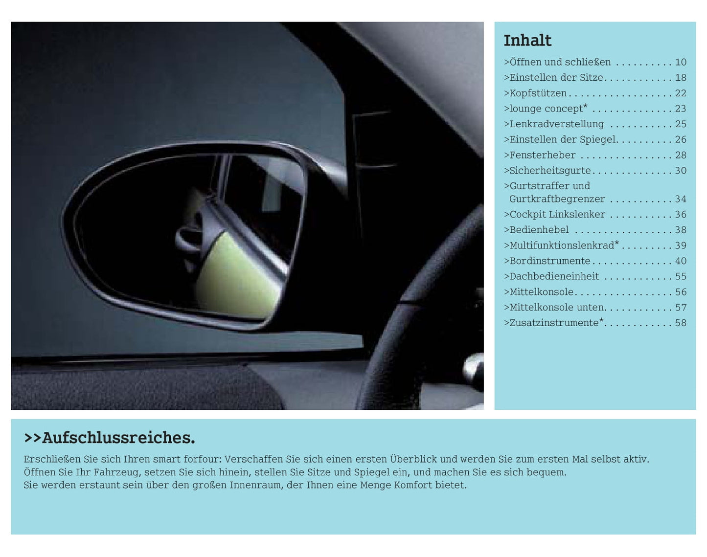 2003-2006 Smart Forfour Manuel du propriétaire | Allemand