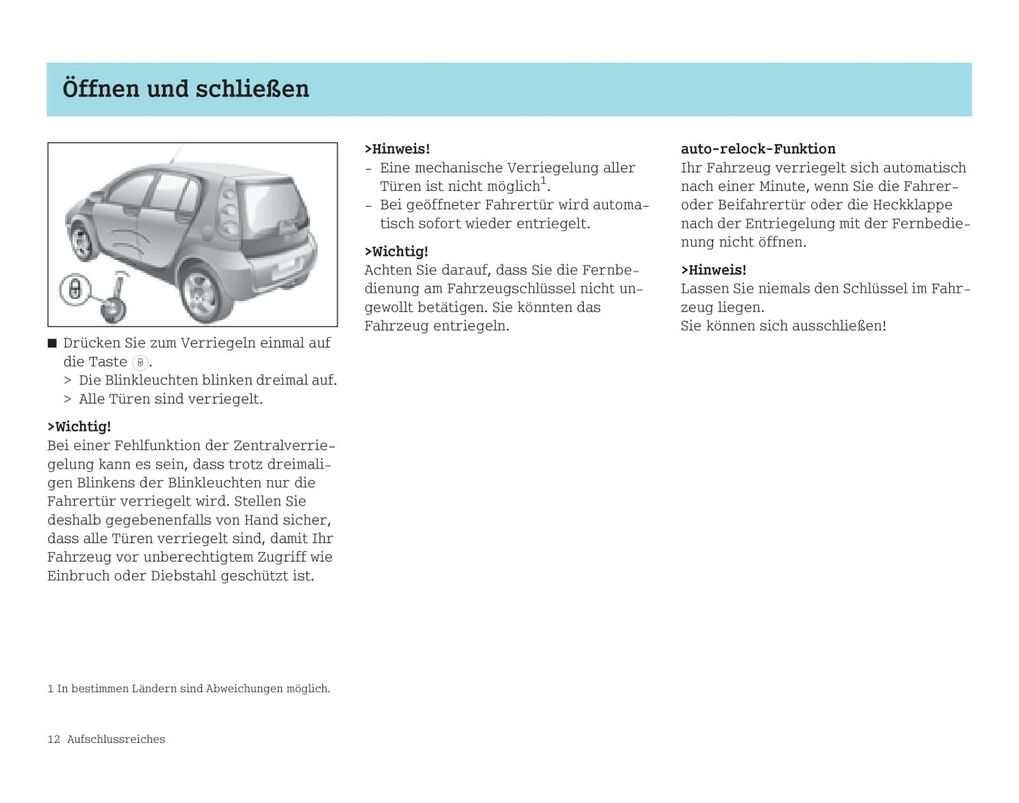 2003-2006 Smart Forfour Manuel du propriétaire | Allemand