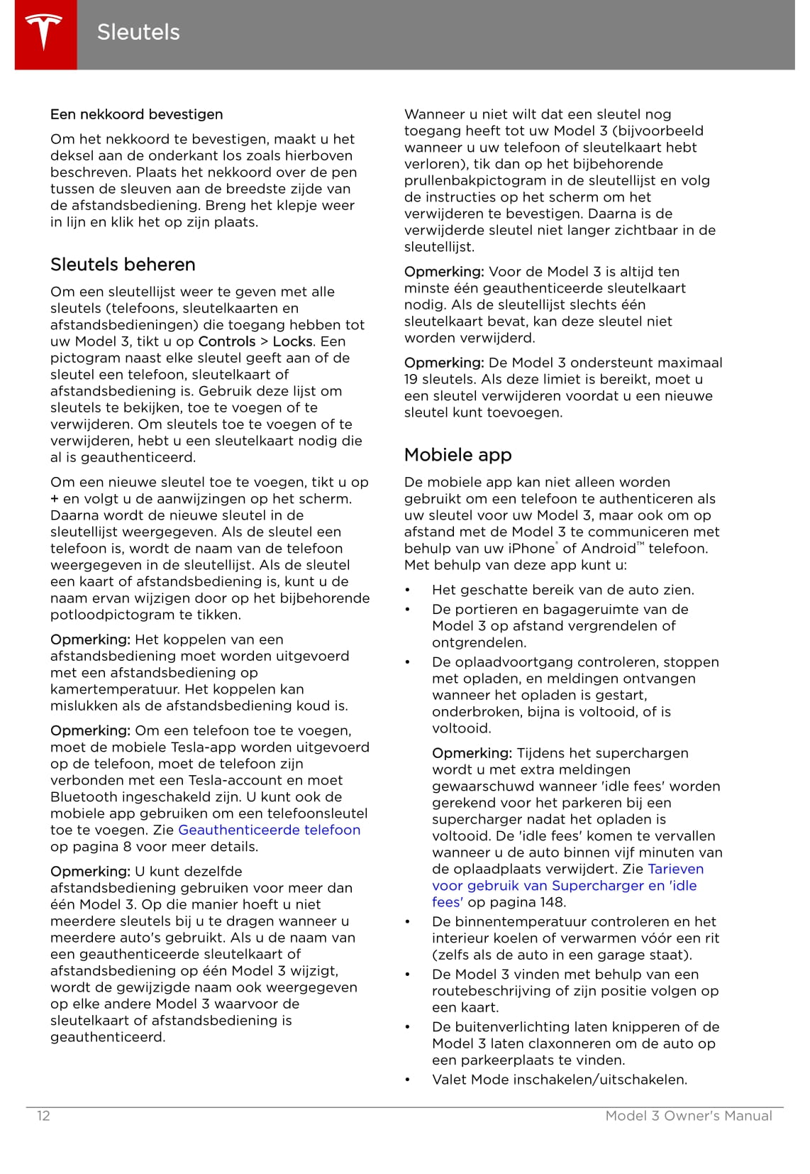 2019 Tesla Model 3 Owner's Manual | Dutch