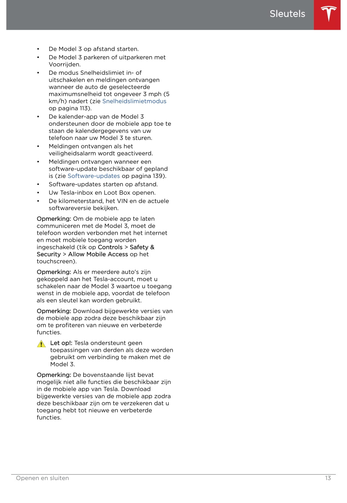 2019 Tesla Model 3 Owner's Manual | Dutch