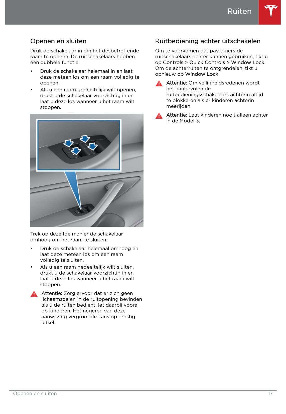 2019 Tesla Model 3 Owner's Manual | Dutch