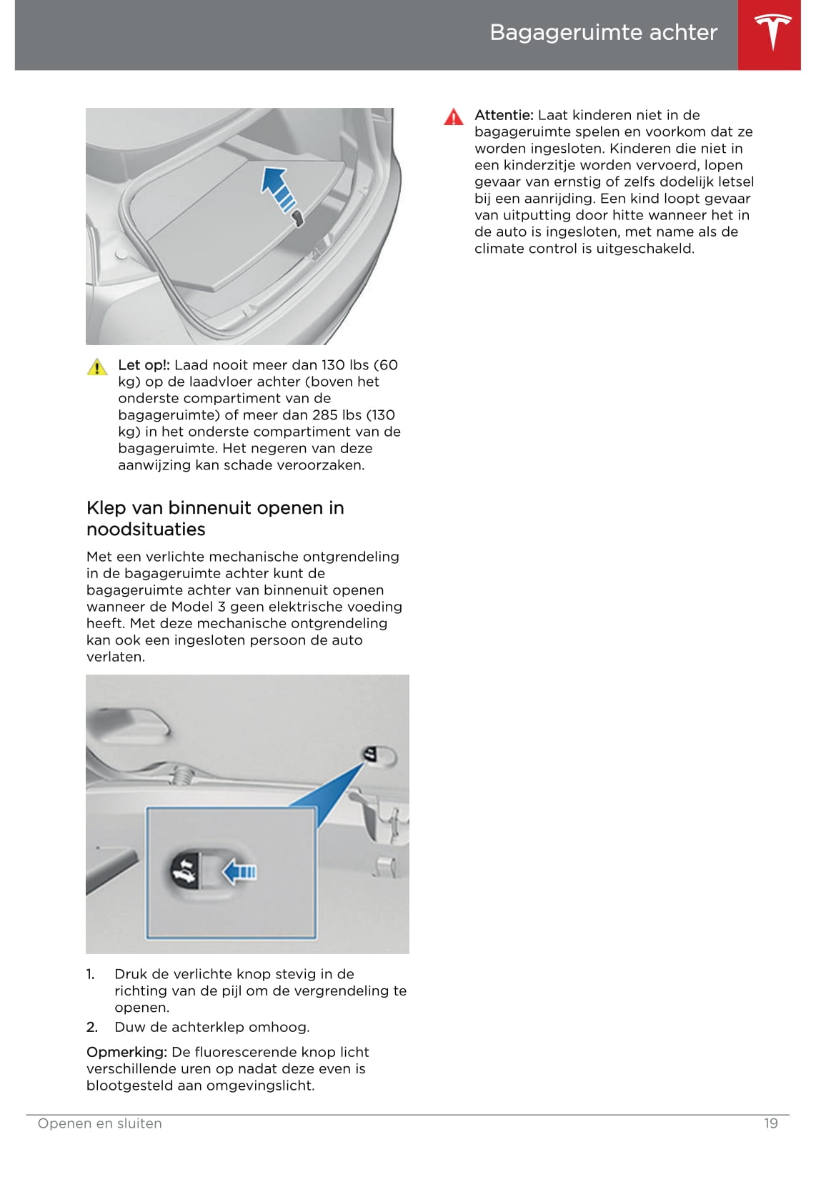 2019 Tesla Model 3 Owner's Manual | Dutch