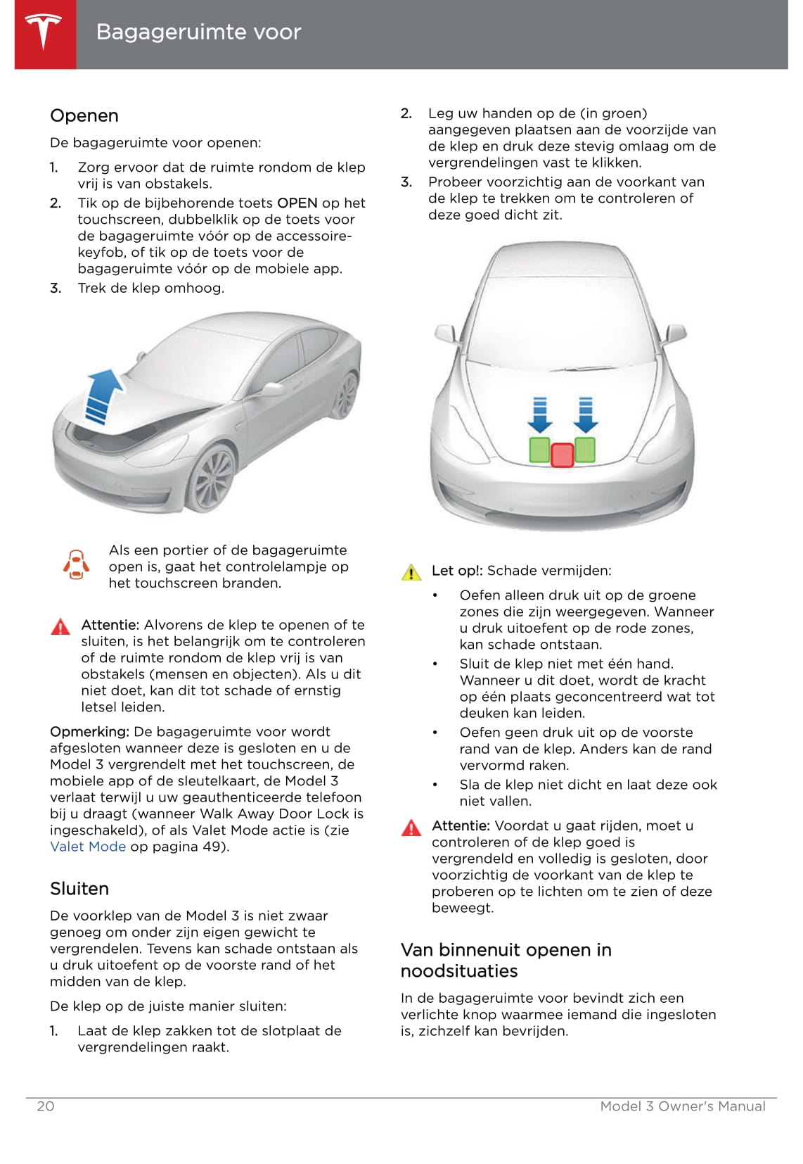 2019 Tesla Model 3 Owner's Manual | Dutch